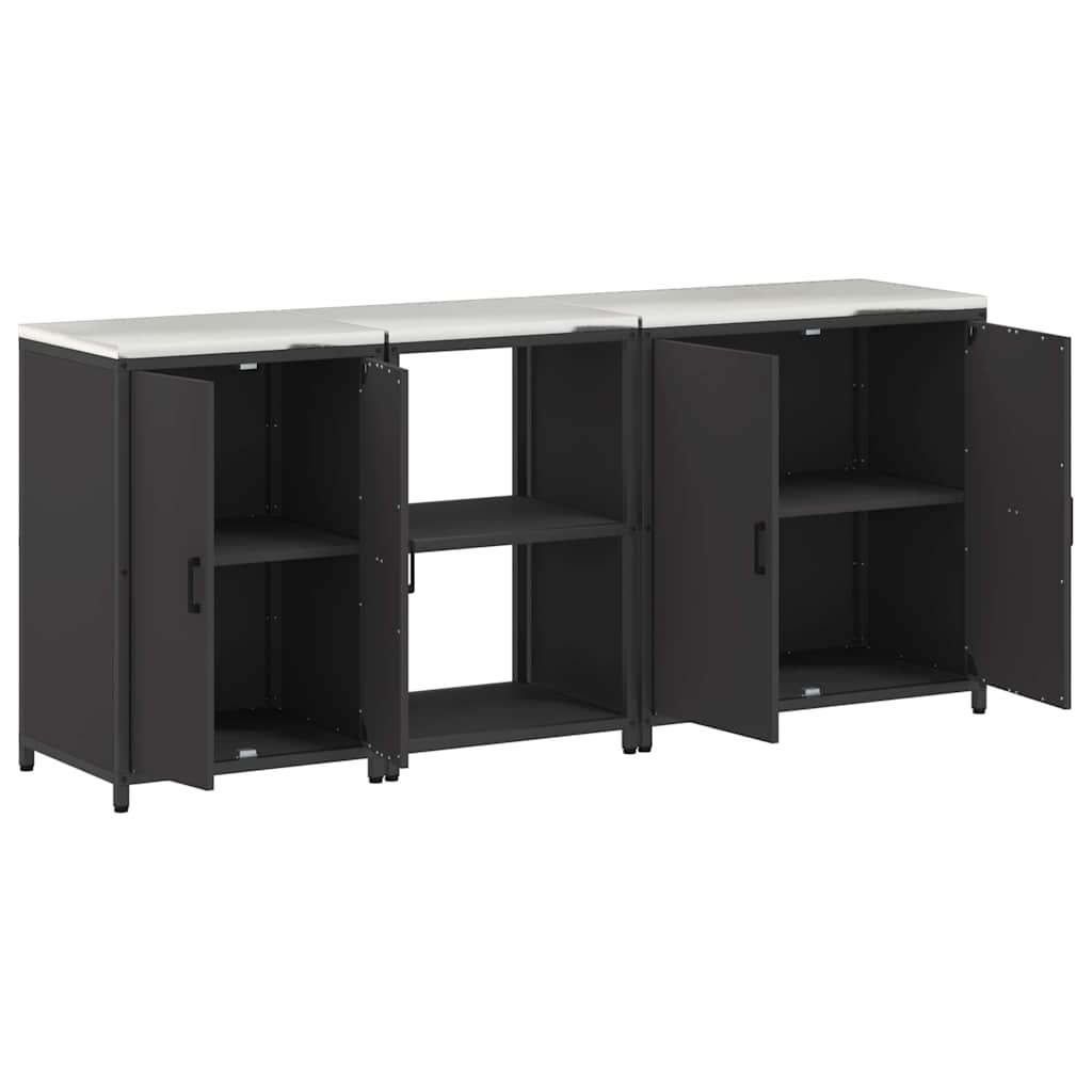 Kitchen Storage Set HATTEM 3 pcs Black Cold-rolled Steel