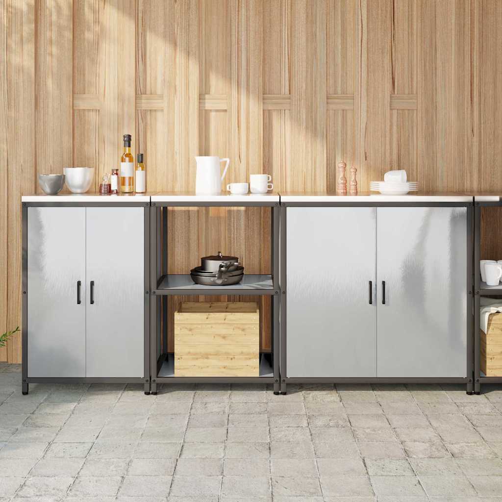 Kitchen Storage Set HATTEM 3 pcs Silver Stainless Steel