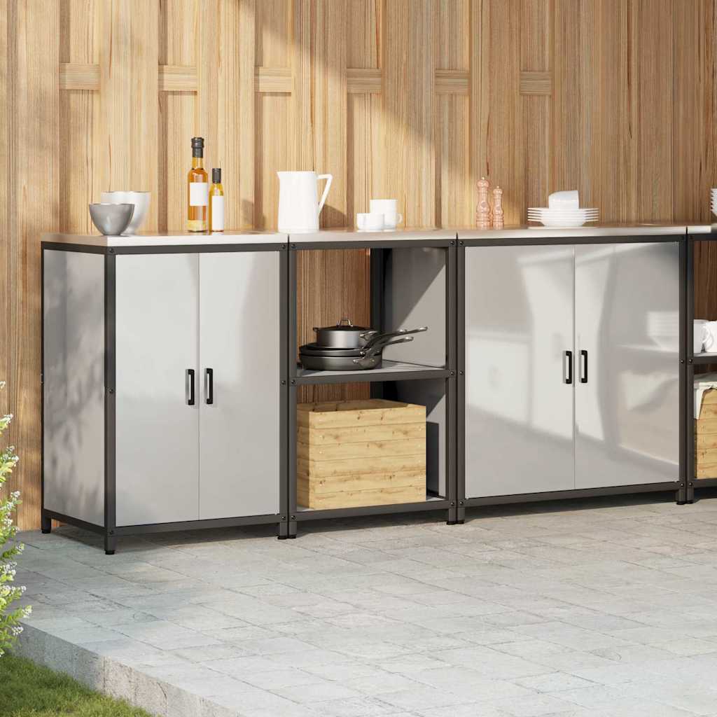 Kitchen Storage Set HATTEM 3 pcs Silver Galvanised Steel