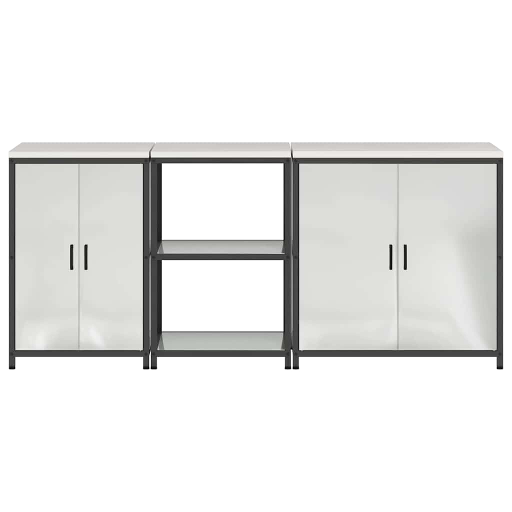 Kitchen Storage Set HATTEM 3 pcs Silver Galvanised Steel