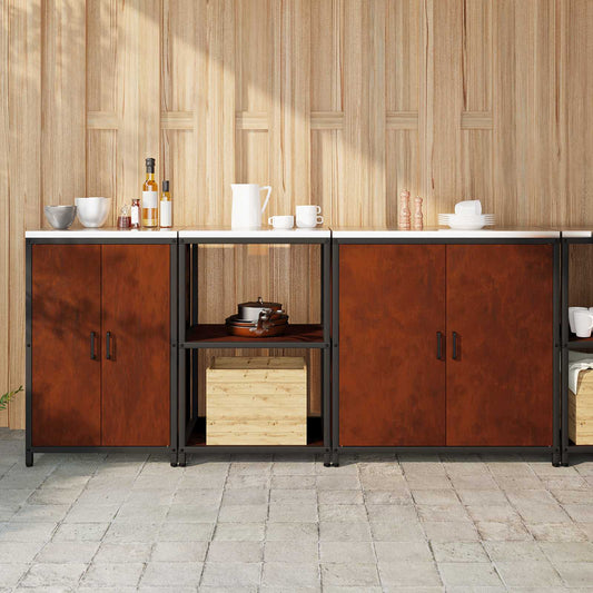 Kitchen Storage Set HATTEM 3 pcs Rusty Steel