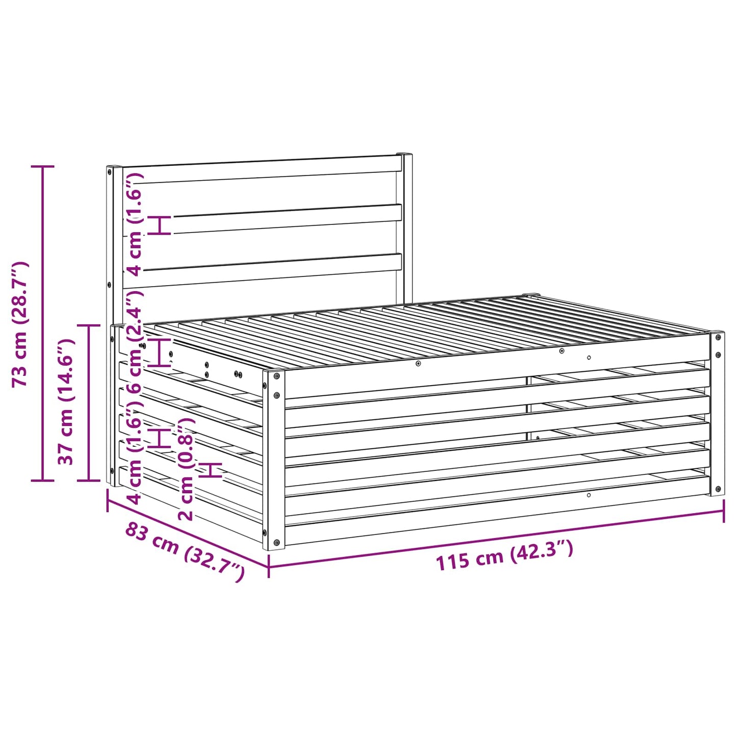 2 pcs Outdoor Sofa Set White