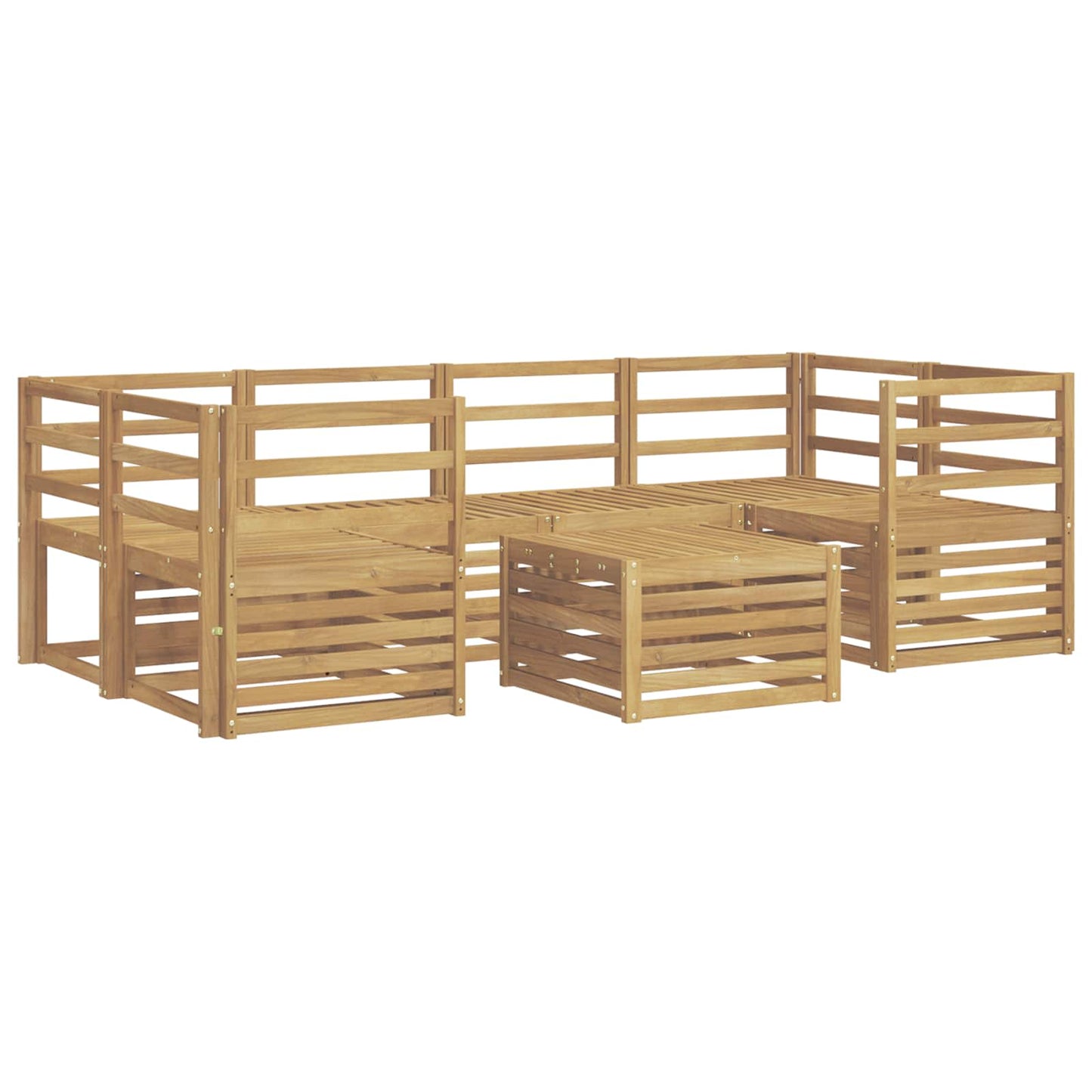 Outdoor Sofa Set 7 pcs White Solid Acacia Wood