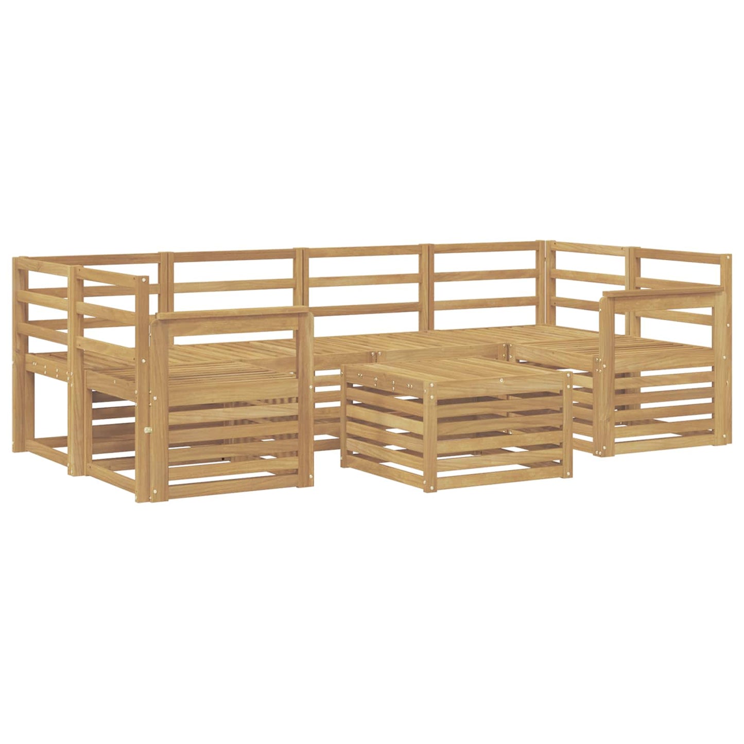 Outdoor Sofa Set 7 pcs White Solid Acacia Wood