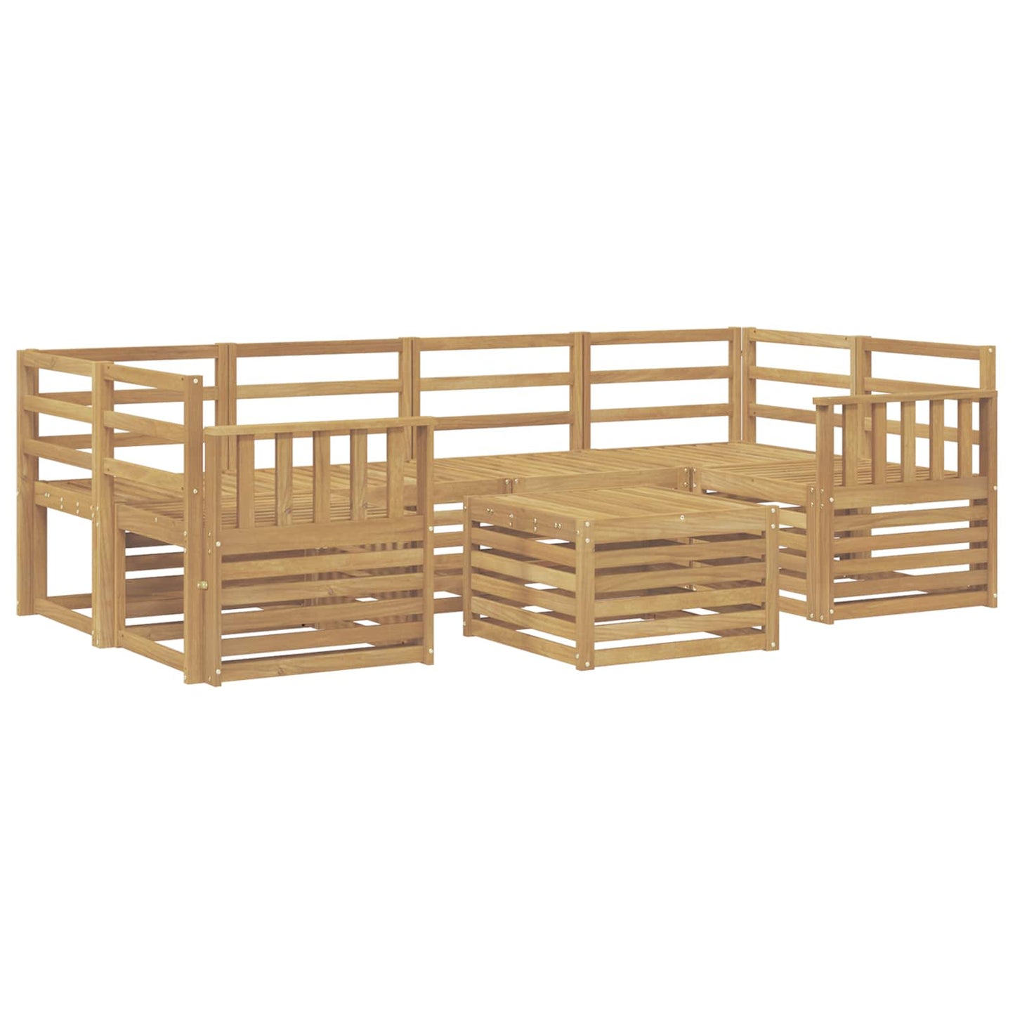 Outdoor Sofa Set 7 pcs White Solid Acacia Wood