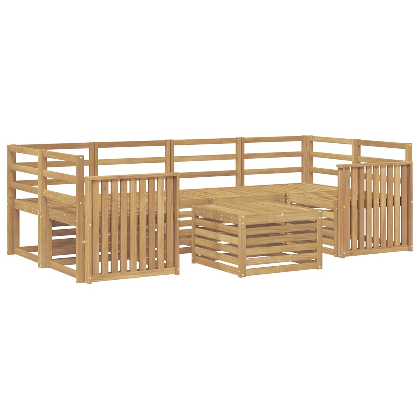 Outdoor Sofa Set 7 pcs White Solid Acacia Wood