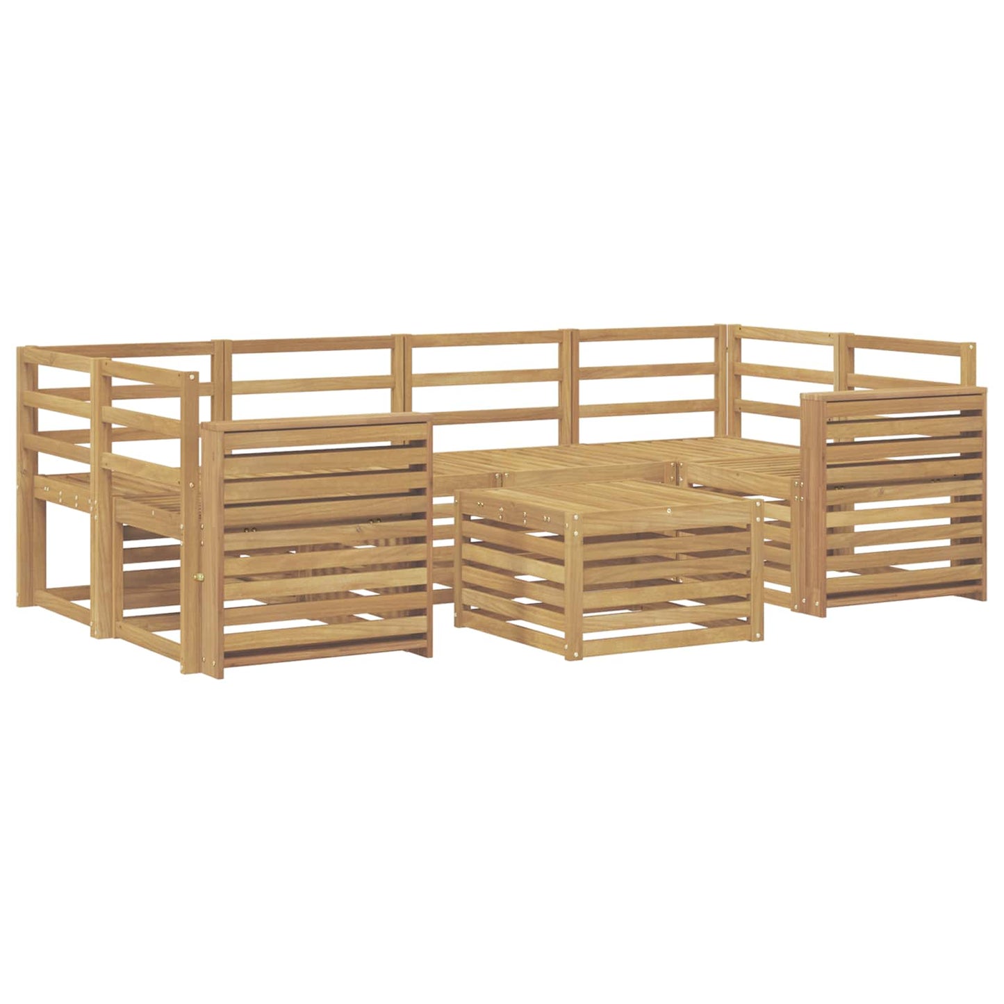 Outdoor Sofa Set 7 pcs White Solid Acacia Wood