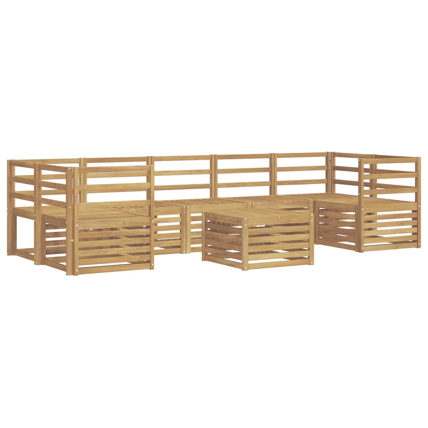 Outdoor Sofa Set 8 pcs White Solid Acacia Wood