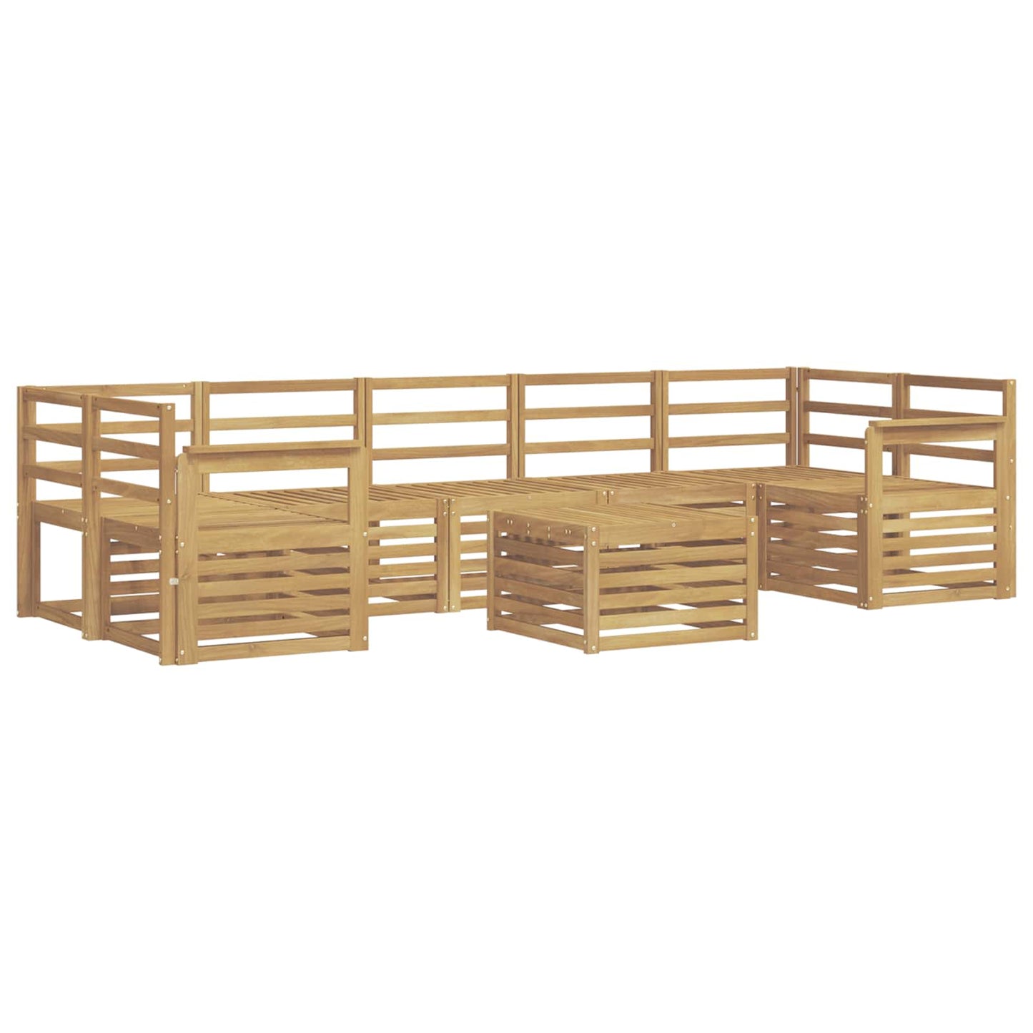 Outdoor Sofa Set 8 pcs White Solid Acacia Wood