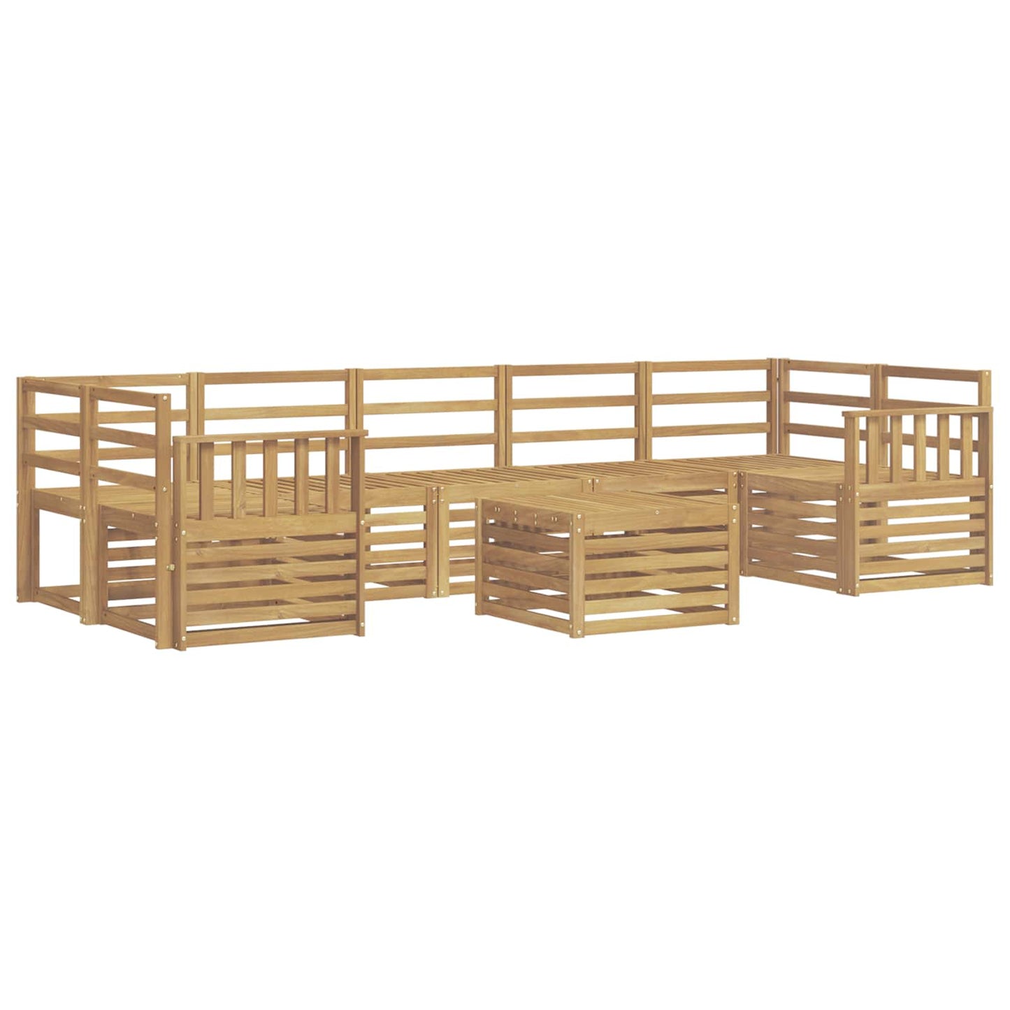 Outdoor Sofa Set 8 pcs White Solid Acacia Wood