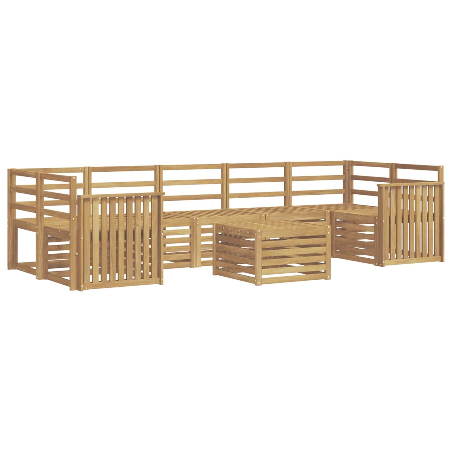 Outdoor Sofa Set 8 pcs White Solid Acacia Wood