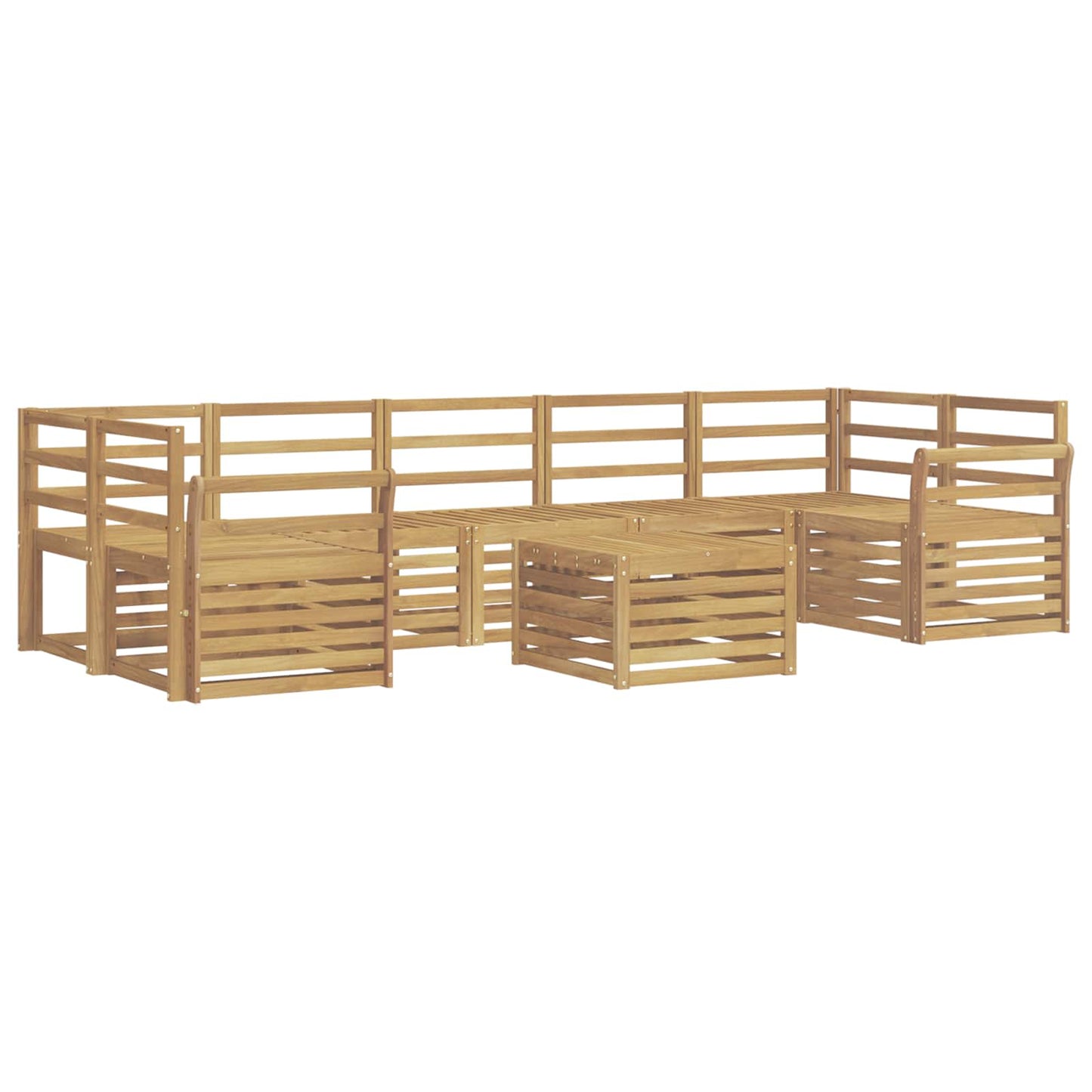 Outdoor Sofa Set 8 pcs White Solid Acacia Wood