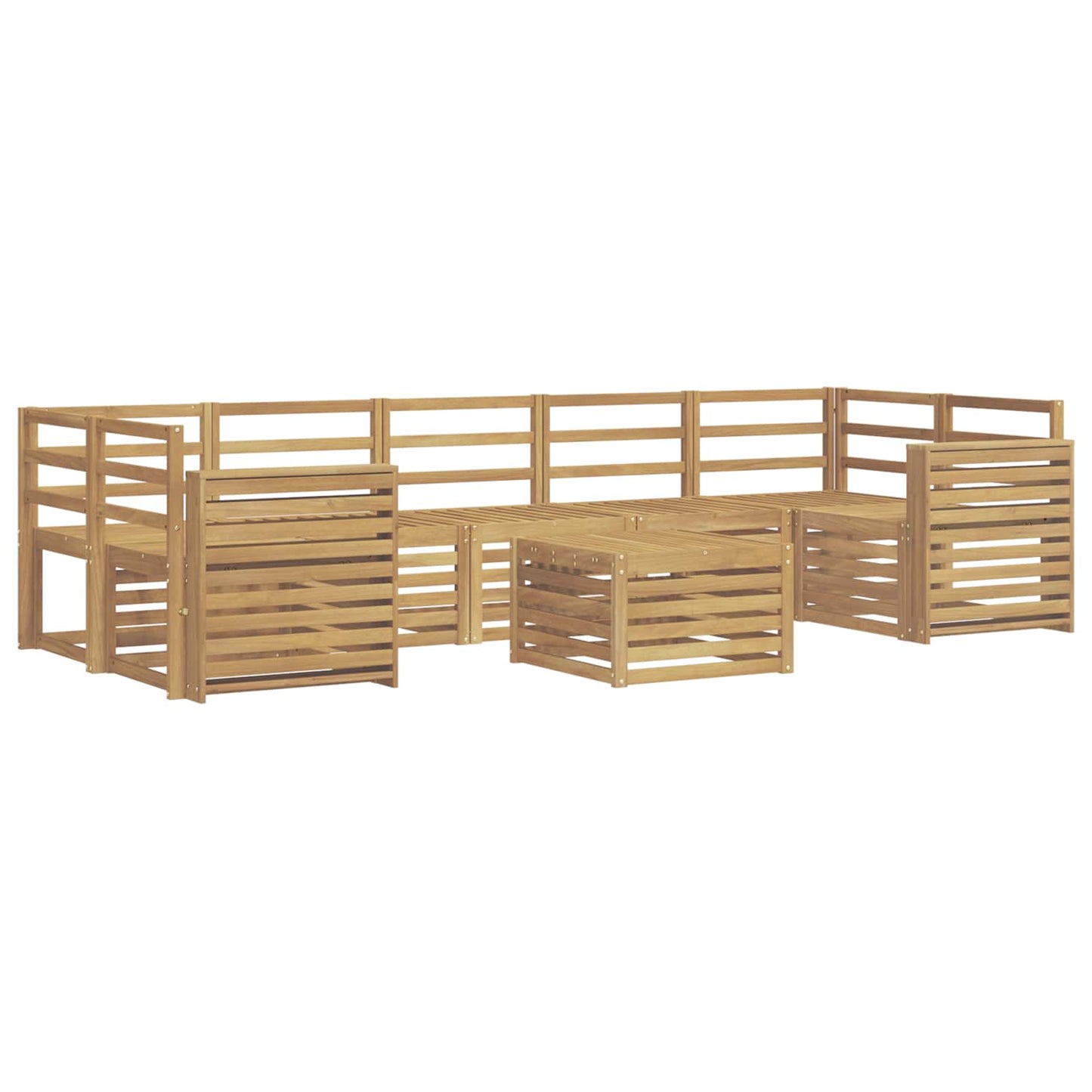 Outdoor Sofa Set 8 pcs White Solid Acacia Wood