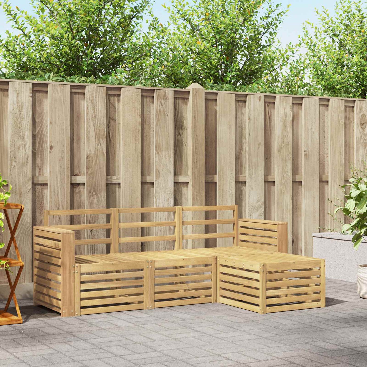 Outdoor Sofa Set 4 pcs White 197.5 x 122.5 x 73 cm