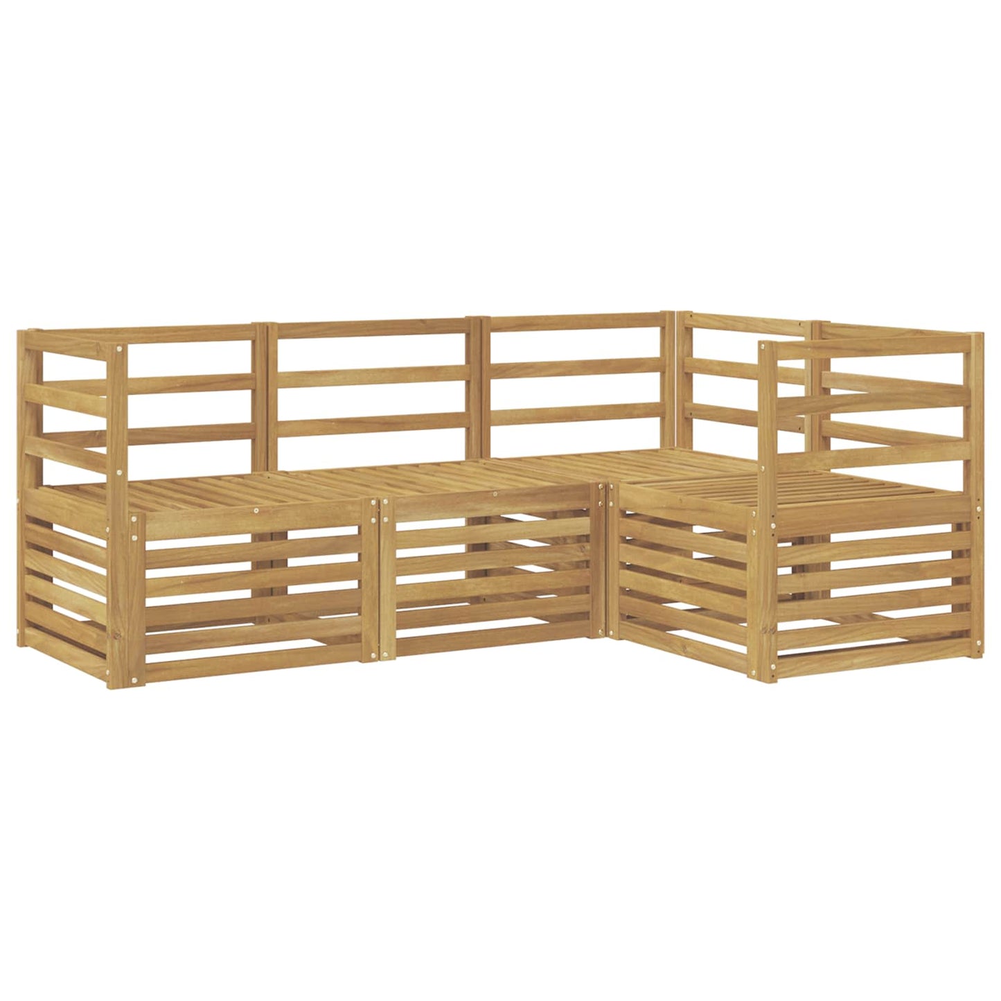 Sofa Sets 4 pcs White 185.5 x 126.5 x 73 cm Solid Acacia Wood