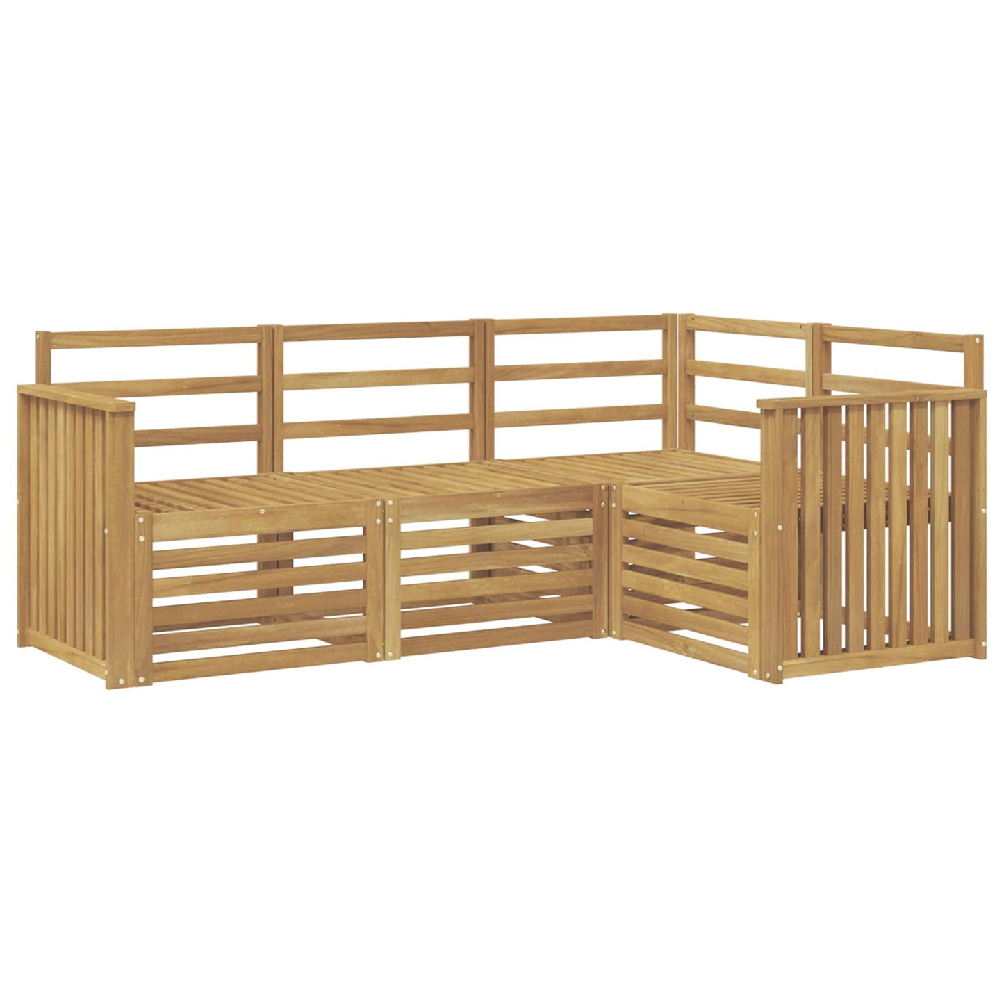 Sofa Sets 4 pcs White 187.5 x 128.5 x 73 cm Solid Acacia Wood