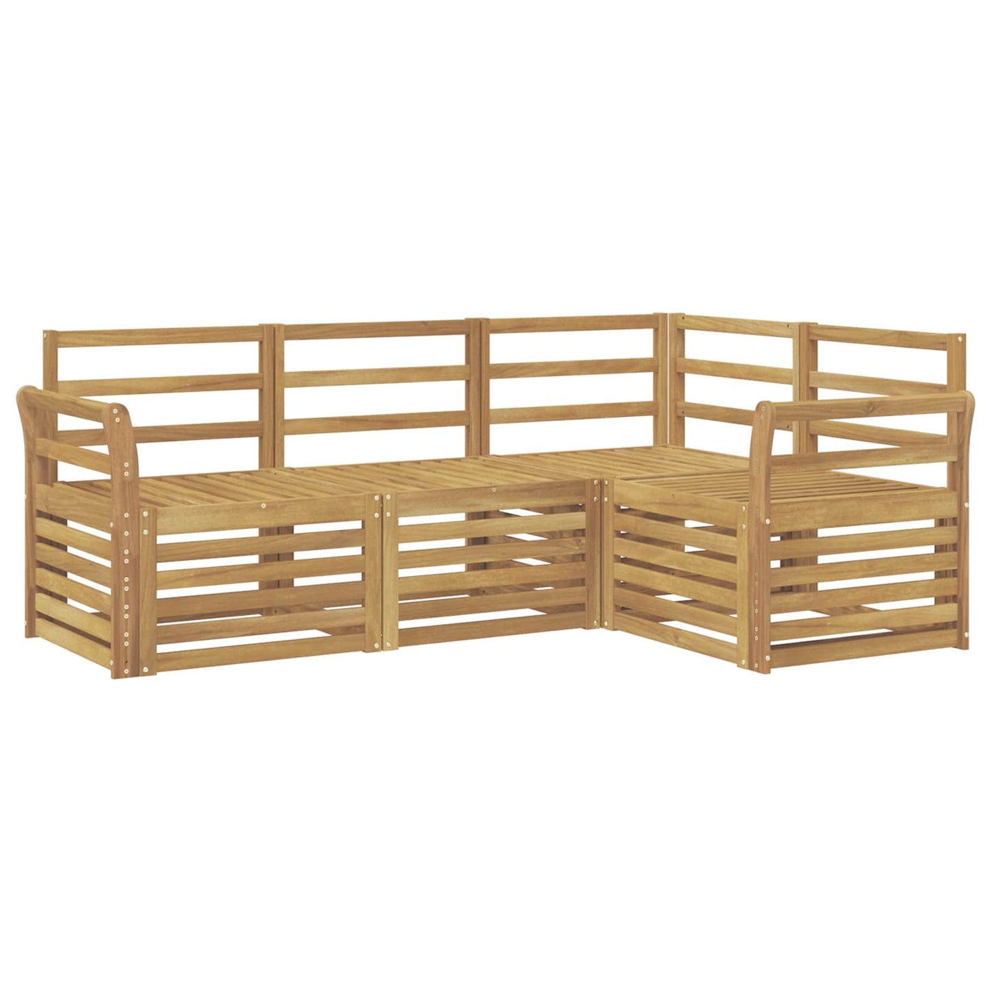 Sofa Sets 4 pcs White 190 x 130.5 x 73 cm Solid Acacia Wood