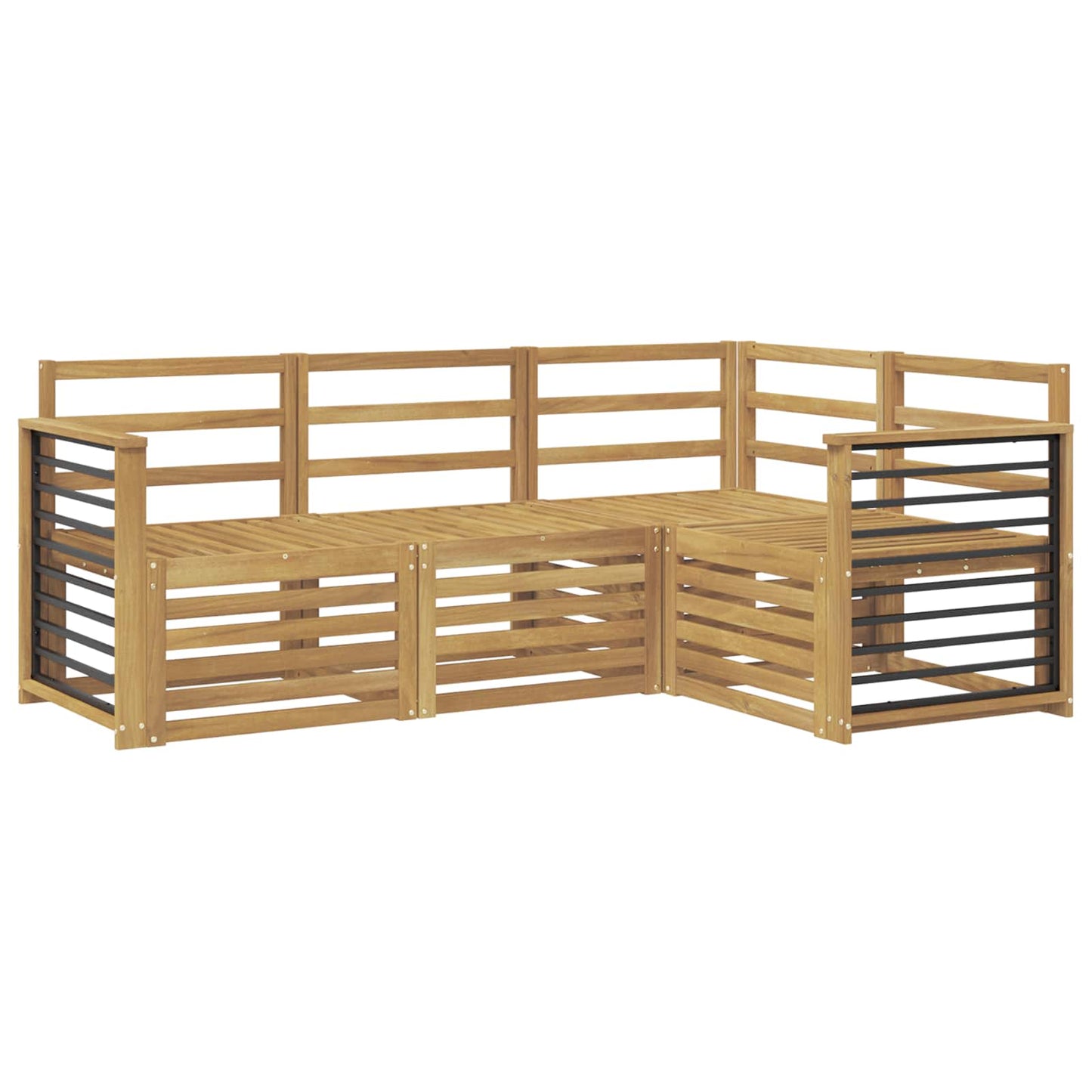 Sofa Sets 4 pcs White 187.5 x 128.5 x 73 cm Solid Acacia Wood