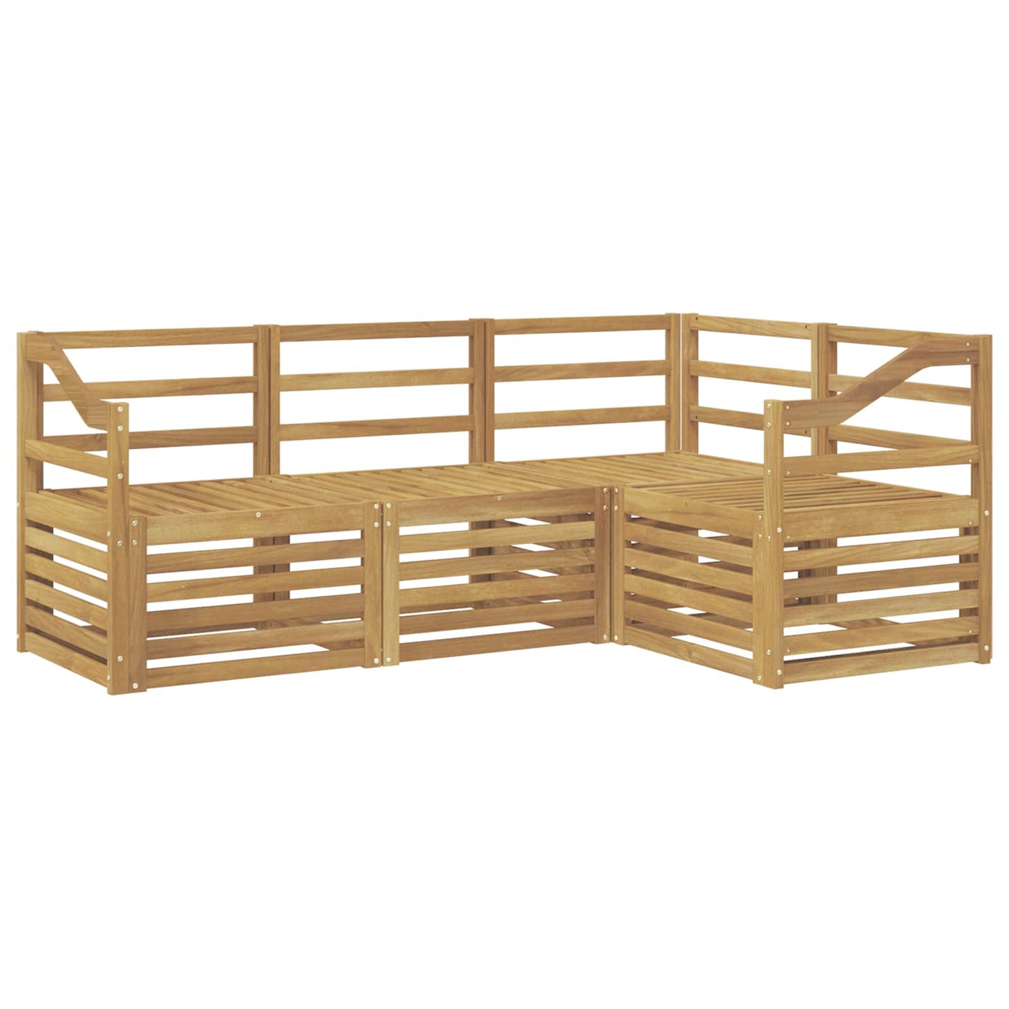 Sofa Sets 4 pcs White 185.5 x 126.5 x 73 cm Solid Acacia Wood