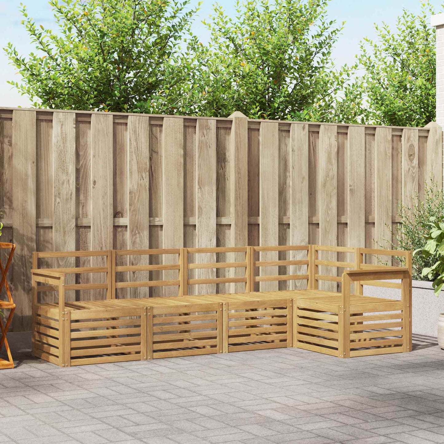 Outdoor Sofa Set 5 pcs White 247 x 128.5 x 73 cm
