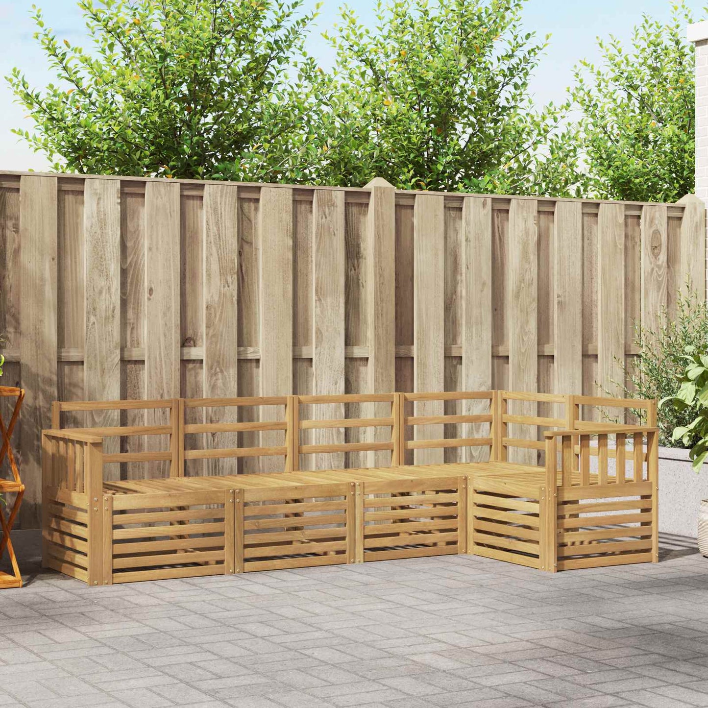 Outdoor Sofa Set 5 pcs White 247 x 128.5 x 73 cm