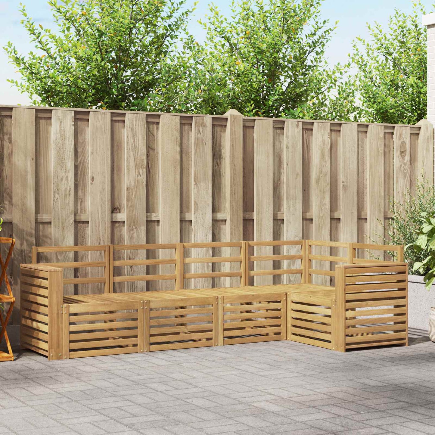 Outdoor Sofa Set 5 pcs White 251 x 132.5 x 73 cm