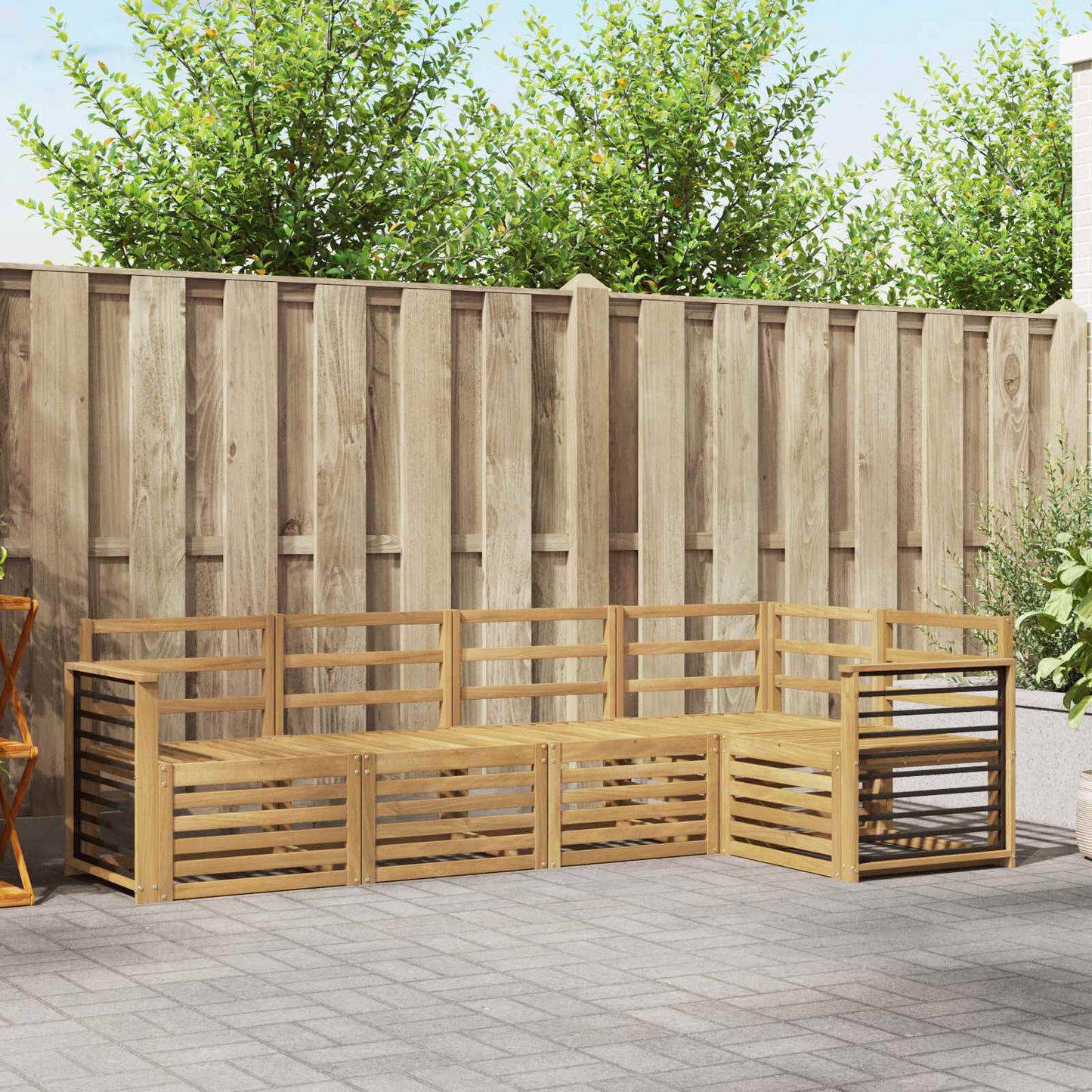 Outdoor Sofa Set 5 pcs White 247 x 128.5 x 73 cm