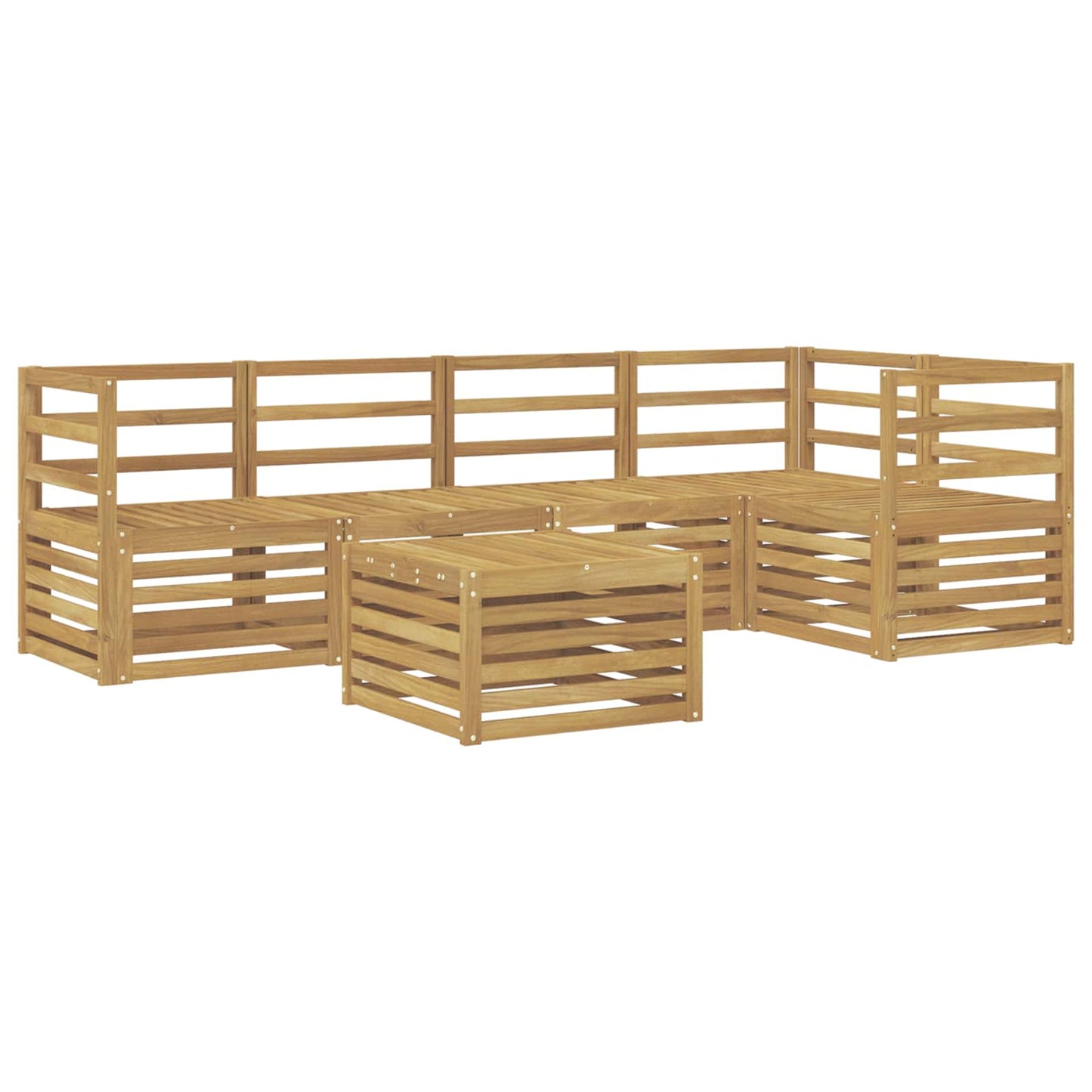 Outdoor Sofa Set 6 pcs White 59 x 59 x 37 cm Solid Acacia Wood
