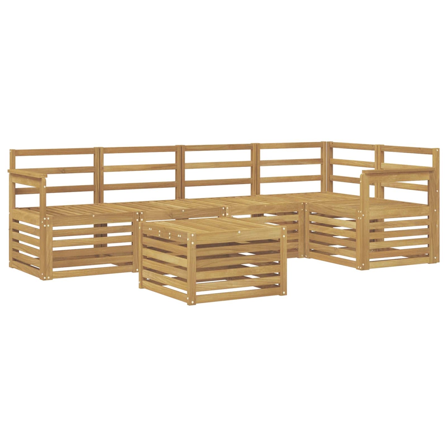 Outdoor Sofa Set 6 pcs White 59 x 59 x 37 cm Solid Acacia Wood