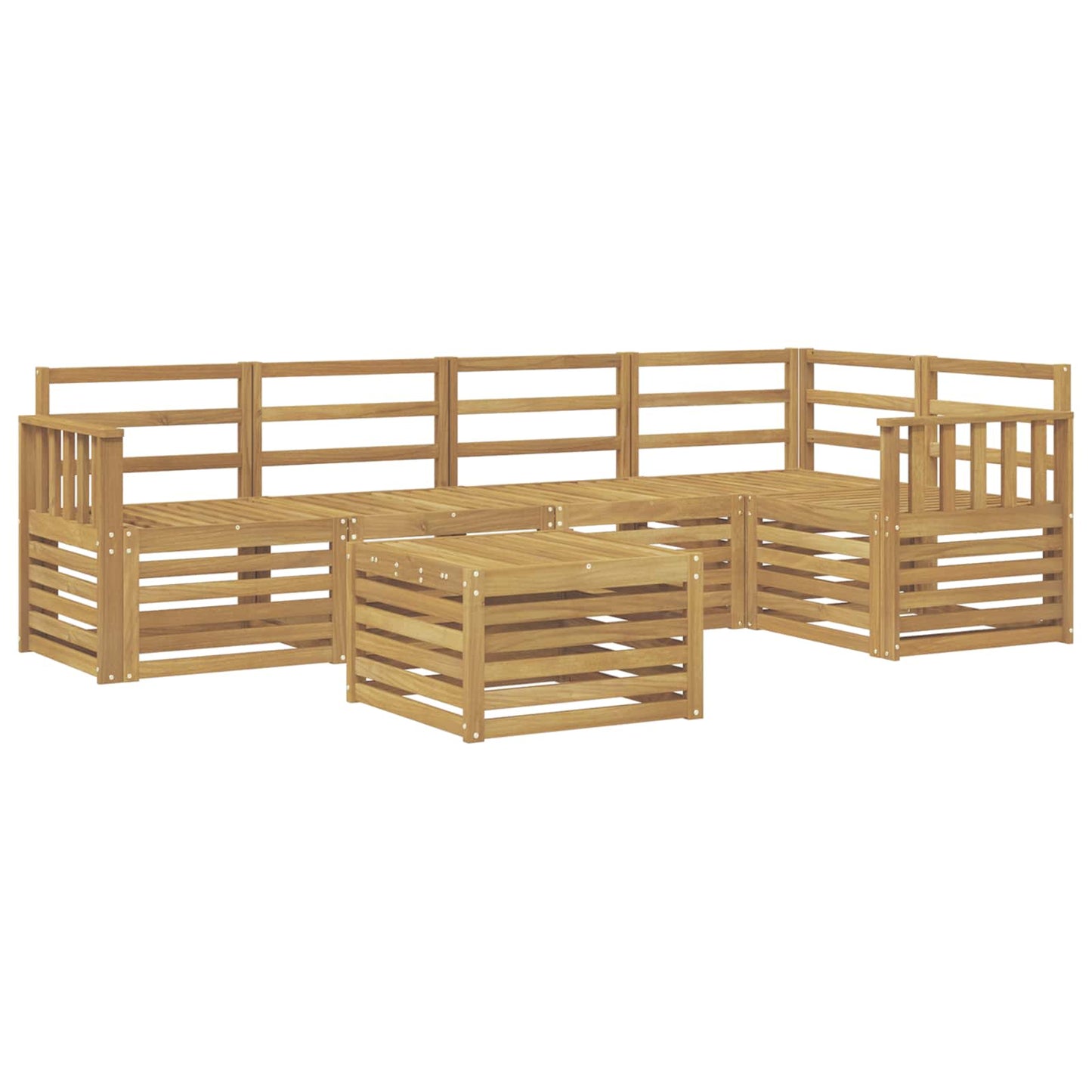 Outdoor Sofa Set 6 pcs White 59 x 59 x 37 cm Solid Acacia Wood