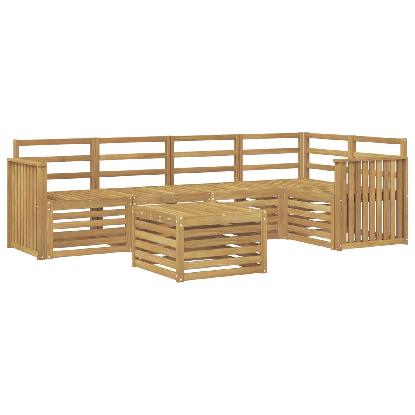 Outdoor Sofa Set 6 pcs White 59 x 59 x 37 cm Solid Acacia Wood