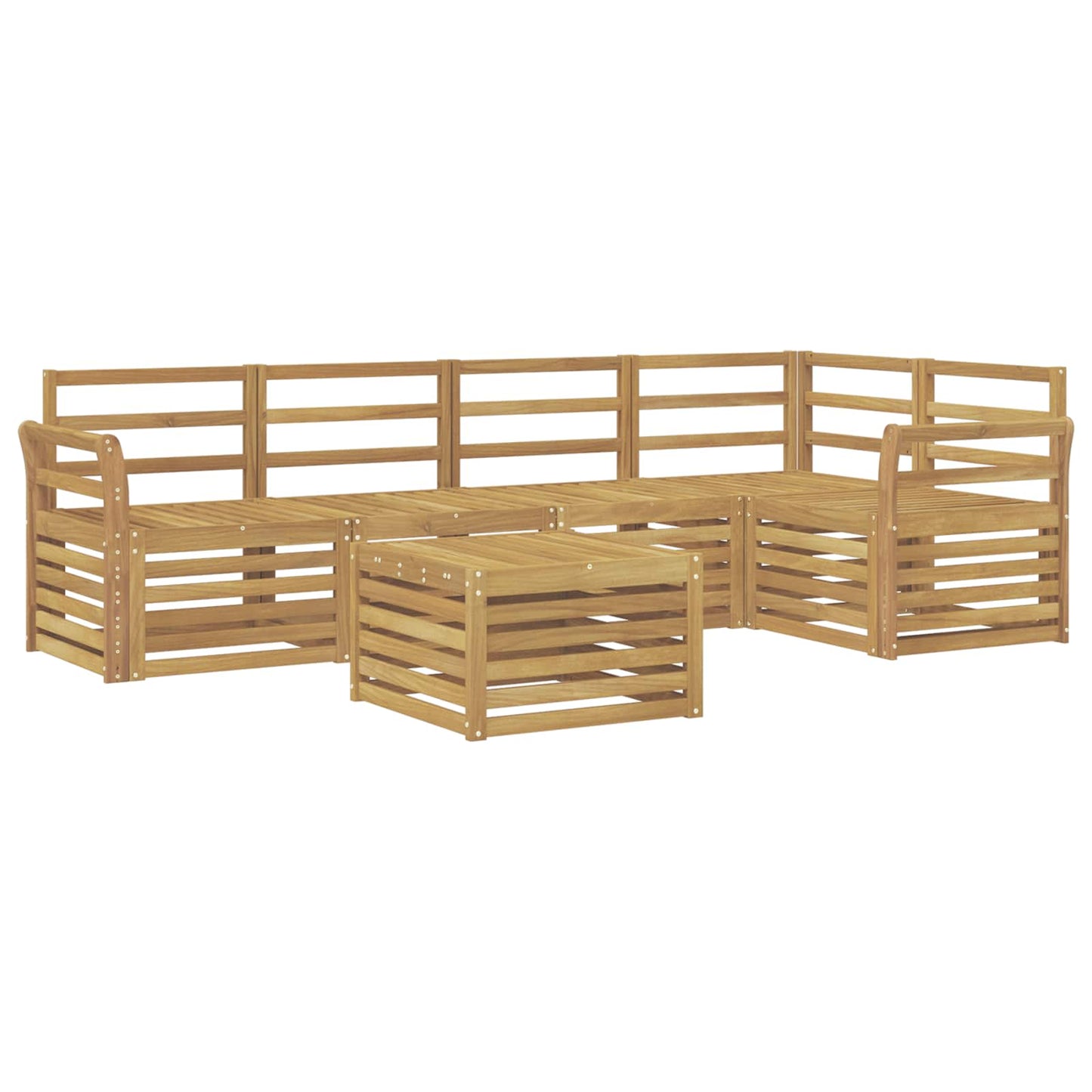 Outdoor Sofa Set 6 pcs White 59 x 59 x 37 cm Solid Acacia Wood