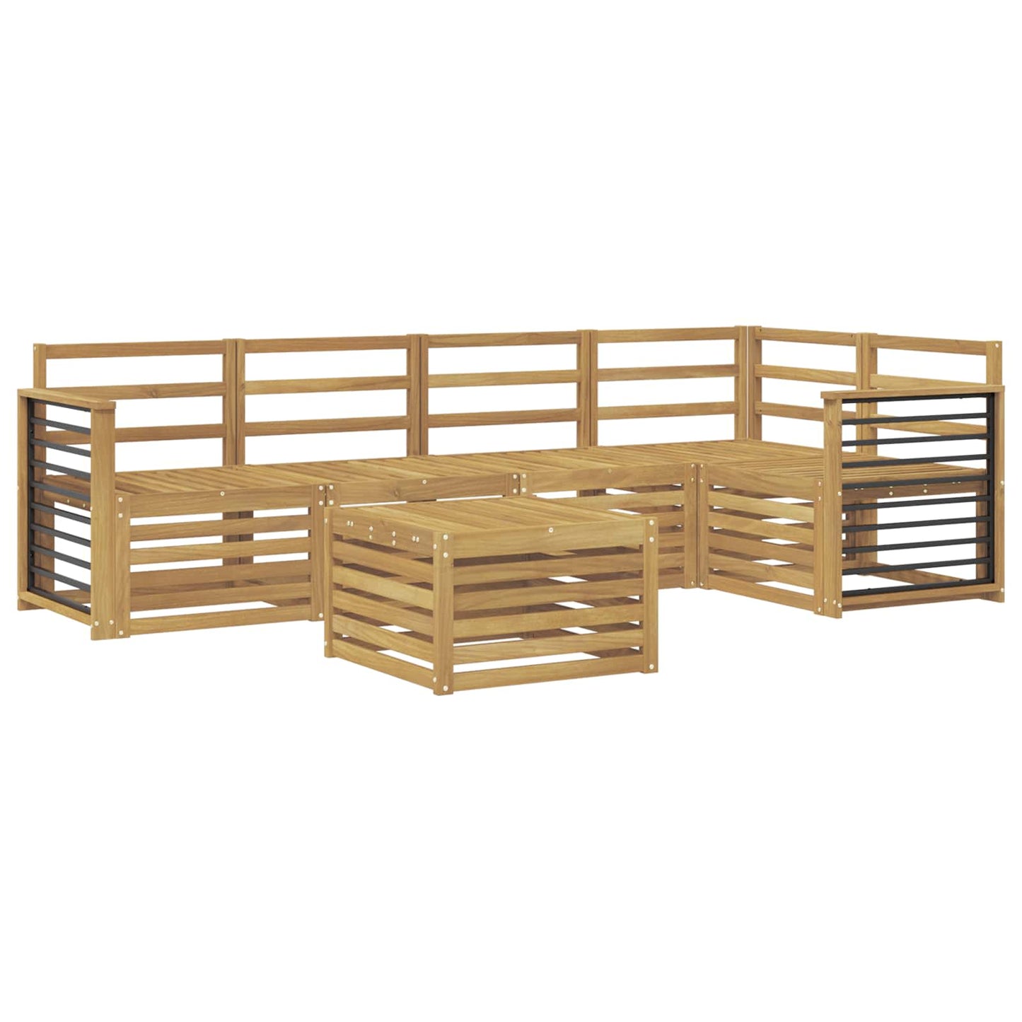 Outdoor Sofa Set 6 pcs White 59 x 59 x 37 cm Solid Acacia Wood