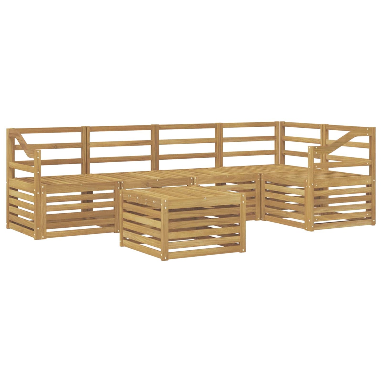 Outdoor Sofa Set 6 pcs White 59 x 59 x 37 cm Solid Acacia Wood