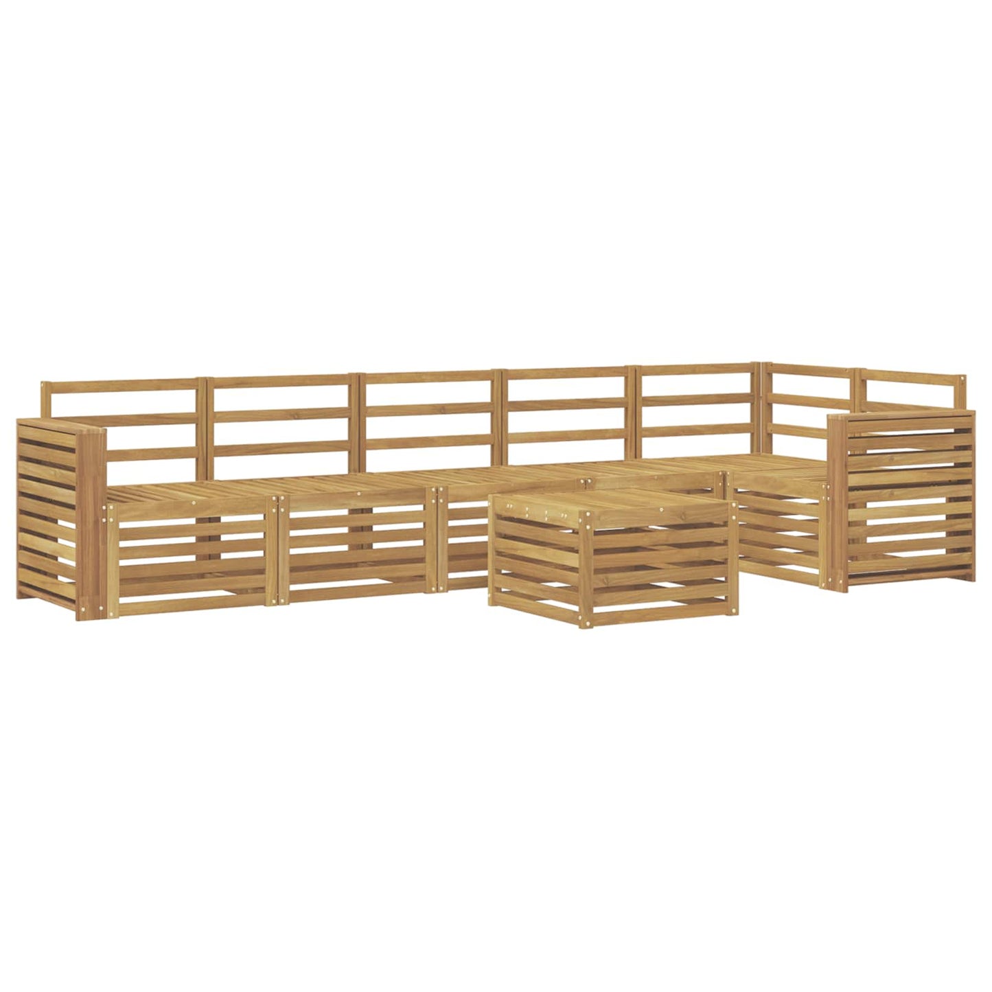 Outdoor Sofa Set 7 pcs White 59 x 59 x 37 cm Solid Acacia Wood