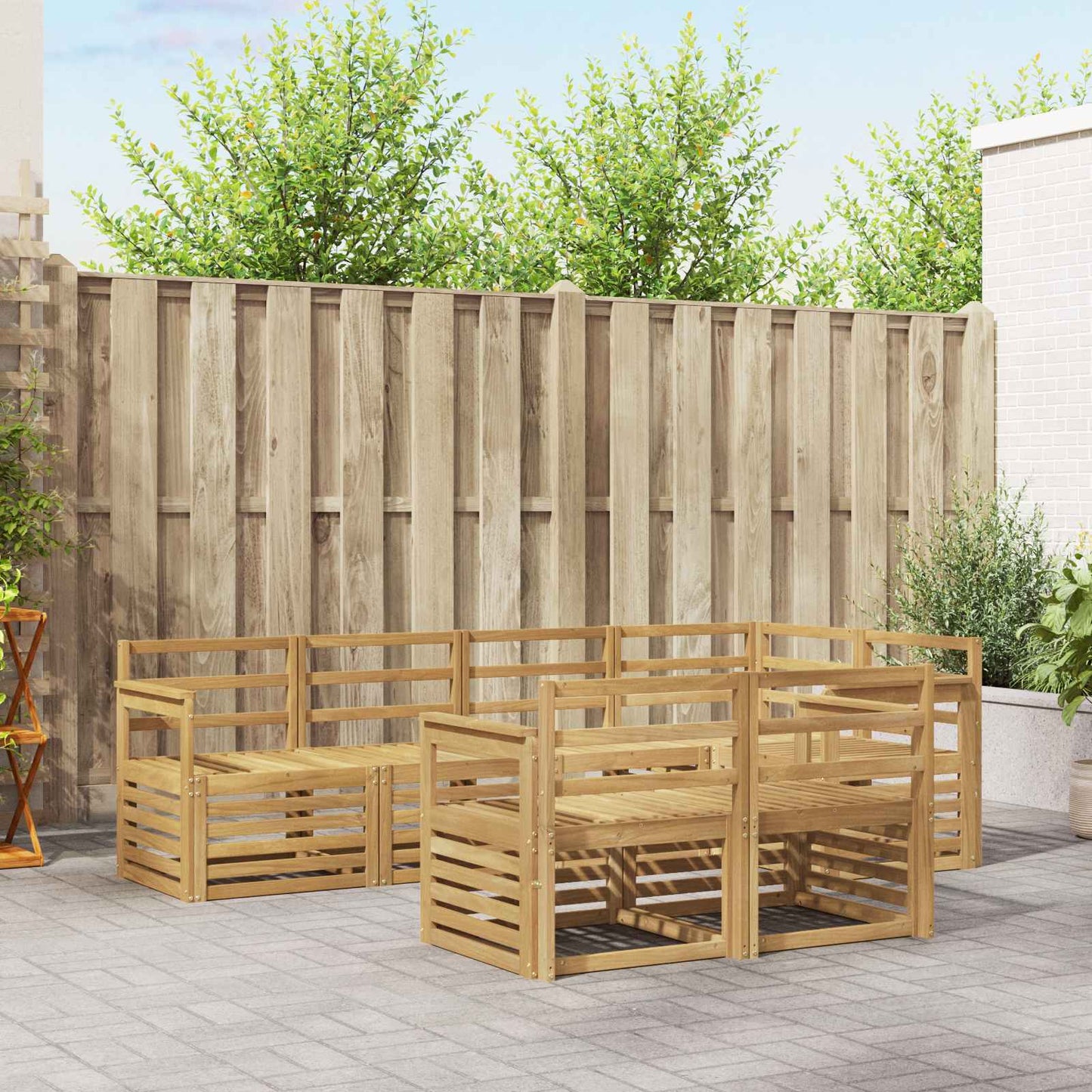 Outdoor Sofa Set 7 pcs White 247 x 128.5 x 73 cm