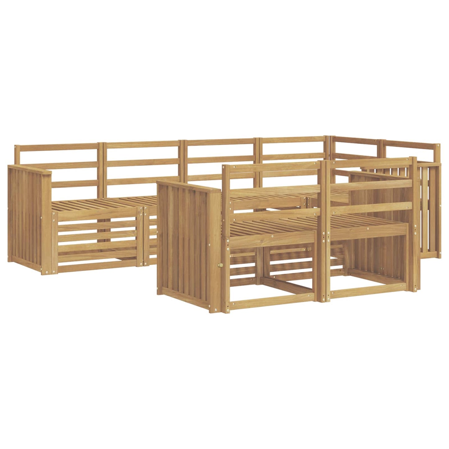 Outdoor Sofa Set 7 pcs White 247 x 128.5 x 73 cm