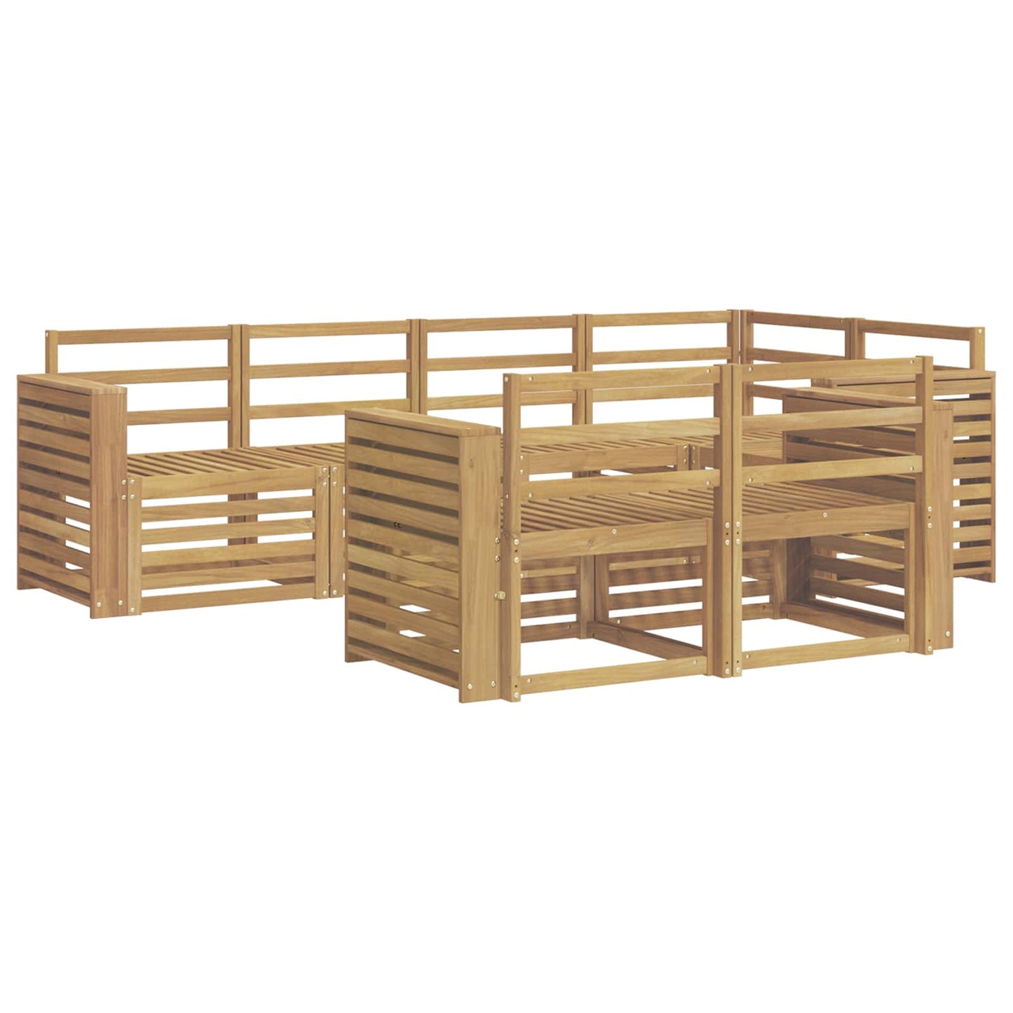 Outdoor Sofa Set 7 pcs White 251 x 132.5 x 73 cm