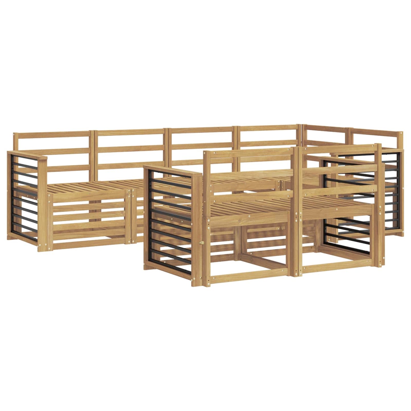 Outdoor Sofa Set 7 pcs White 247 x 128.5 x 73 cm
