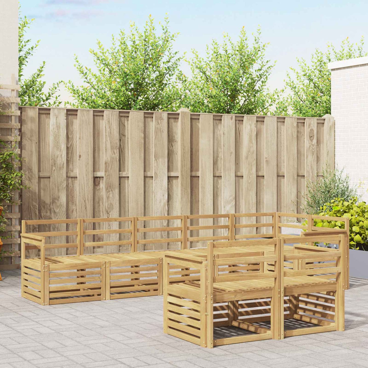 Outdoor Sofa Set 8 pcs White 306 x 128.5 x 73 cm