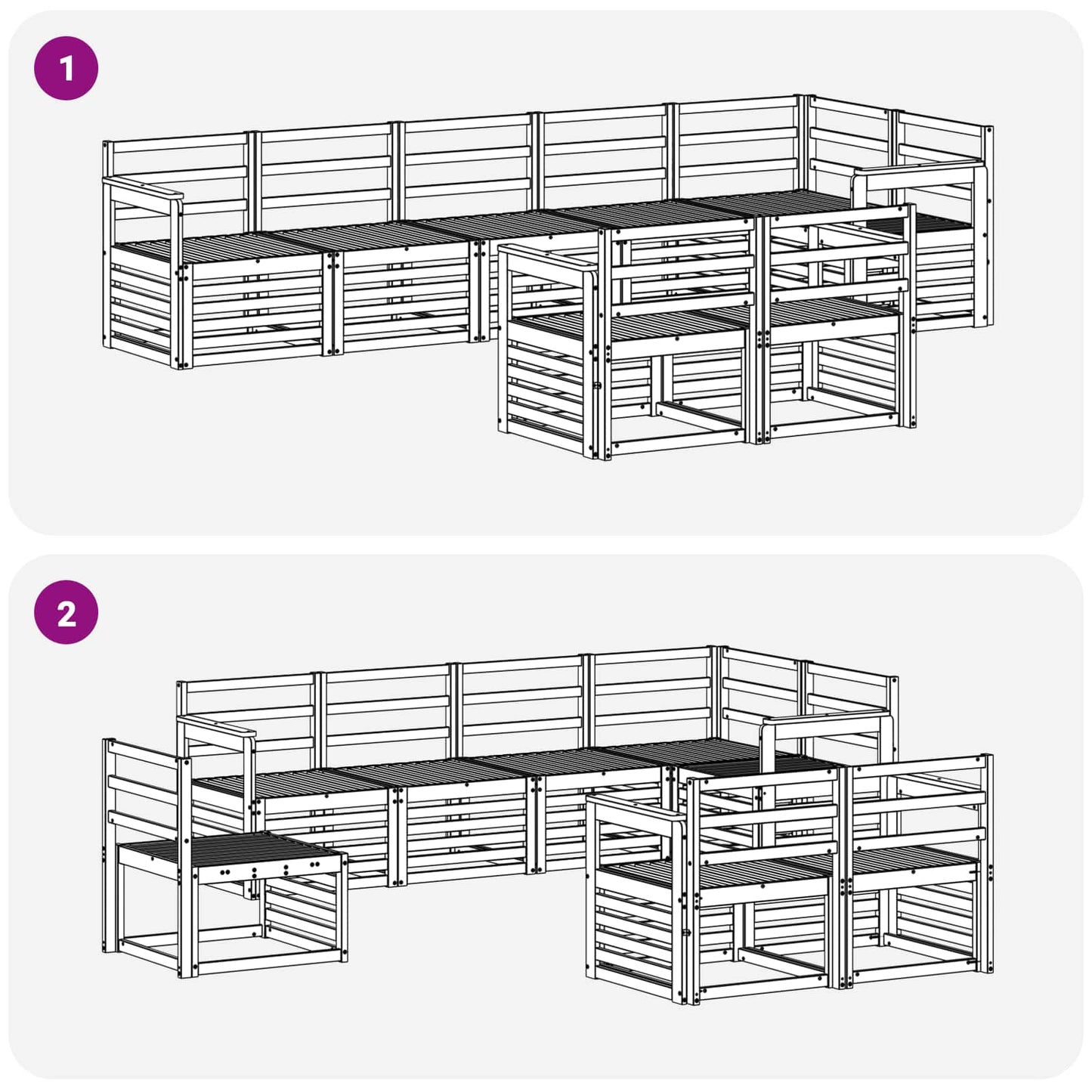Outdoor Sofa Set 8 pcs White 306 x 128.5 x 73 cm