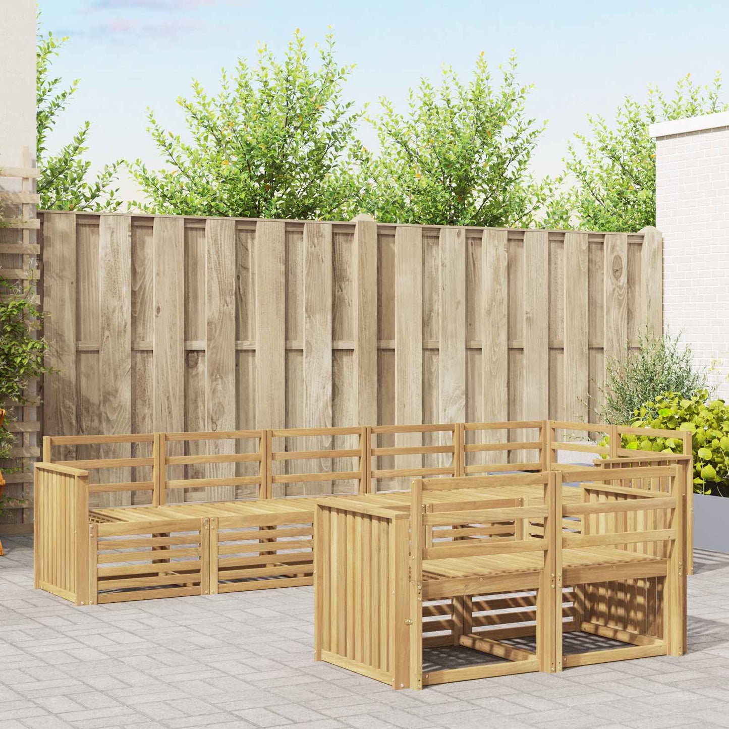 Outdoor Sofa Set 8 pcs White 306 x 128.5 x 73 cm