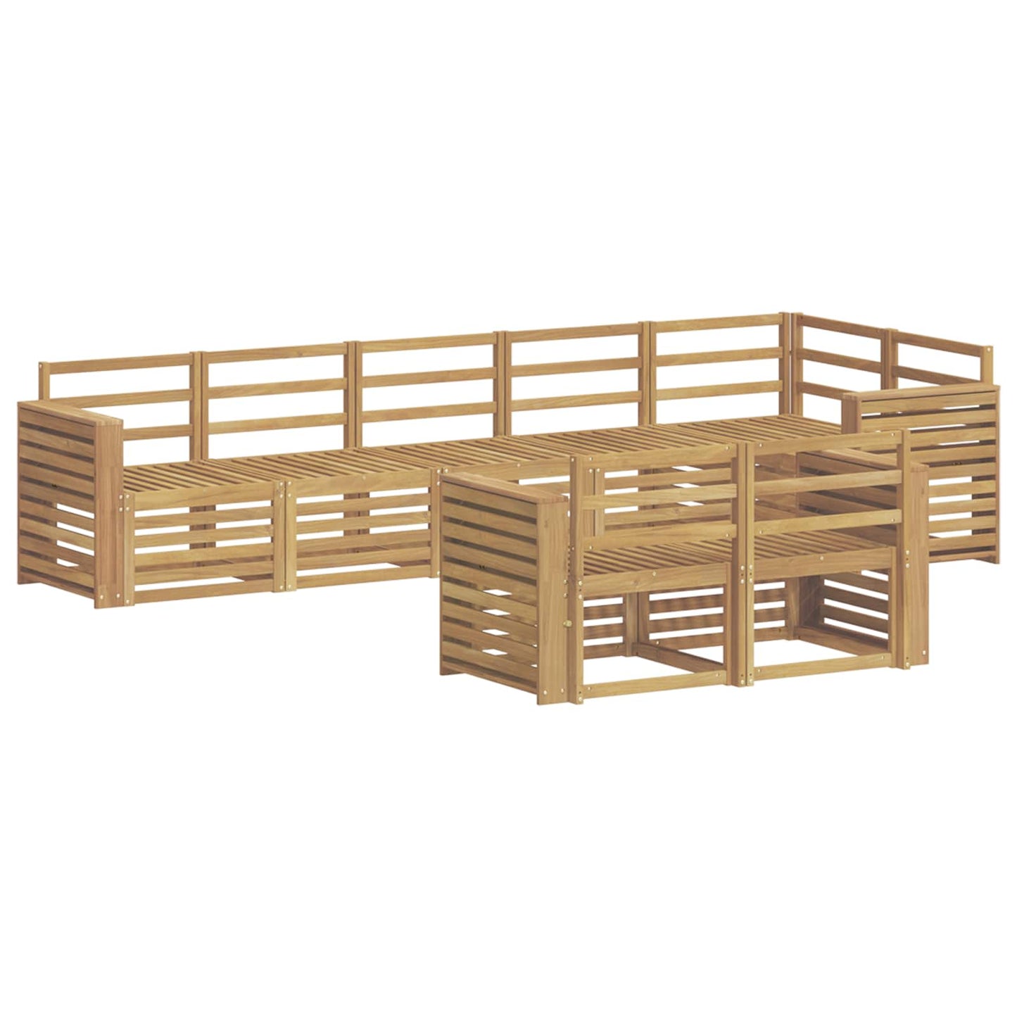 Outdoor Sofa Set 8 pcs White 310 x 132.5 x 73 cm