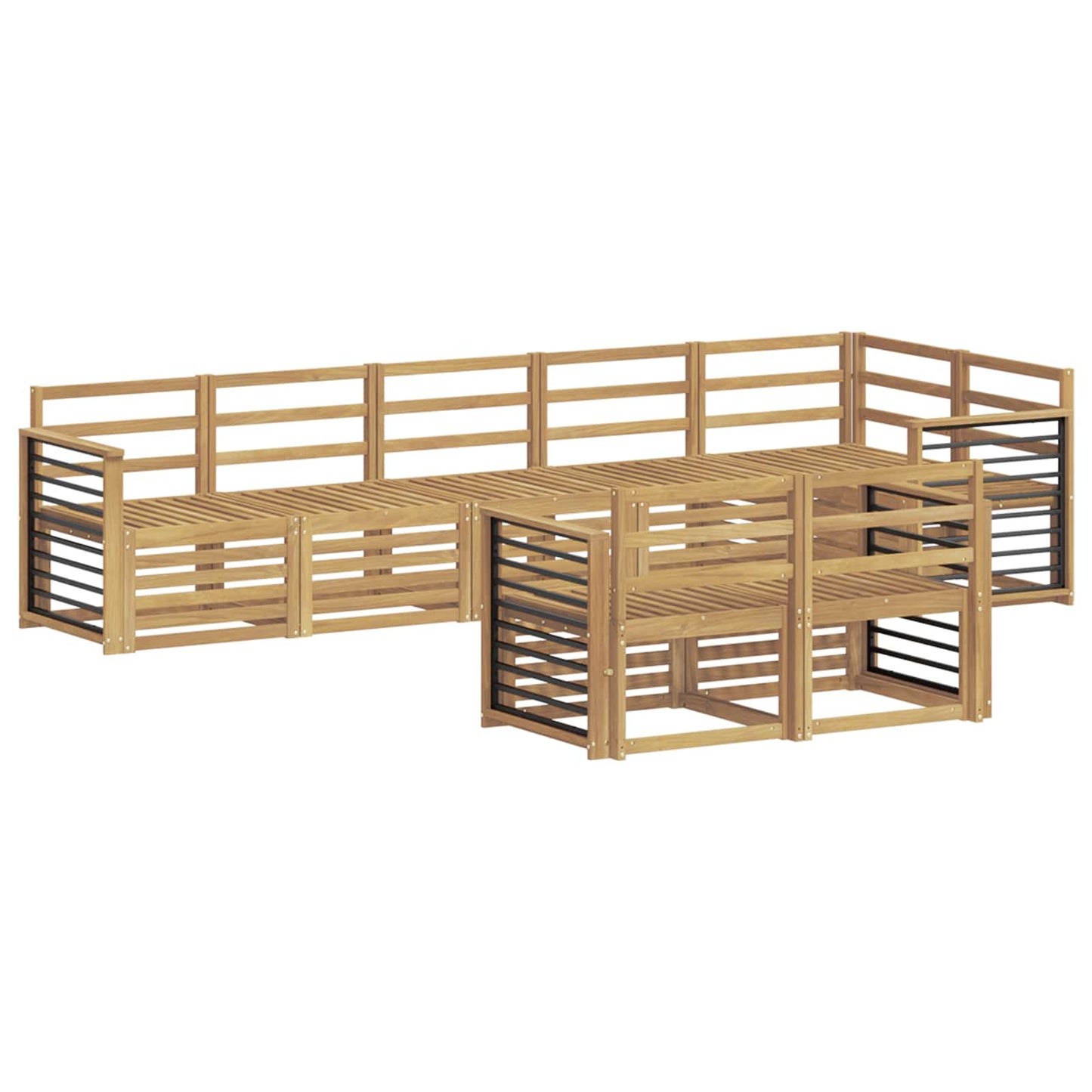 Outdoor Sofa Set 8 pcs White 306 x 128.5 x 73 cm