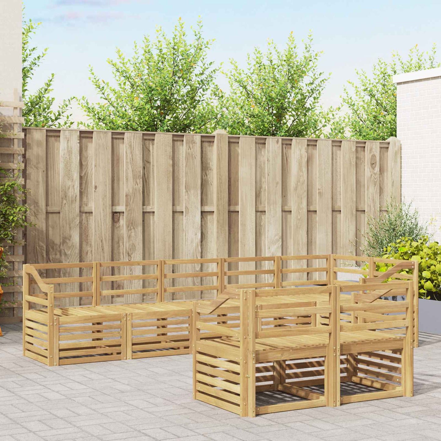 Outdoor Sofa Set 8 pcs White 304 x 126.5 x 73 cm