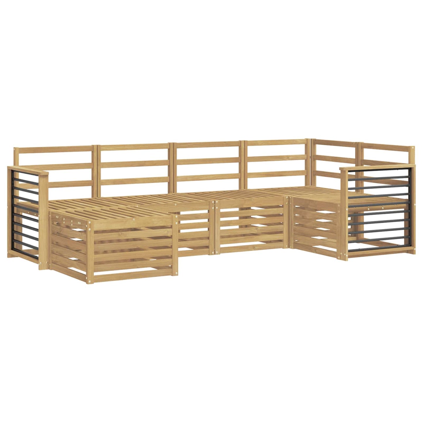 Outdoor Sofa Set 6 pcs White Polyester