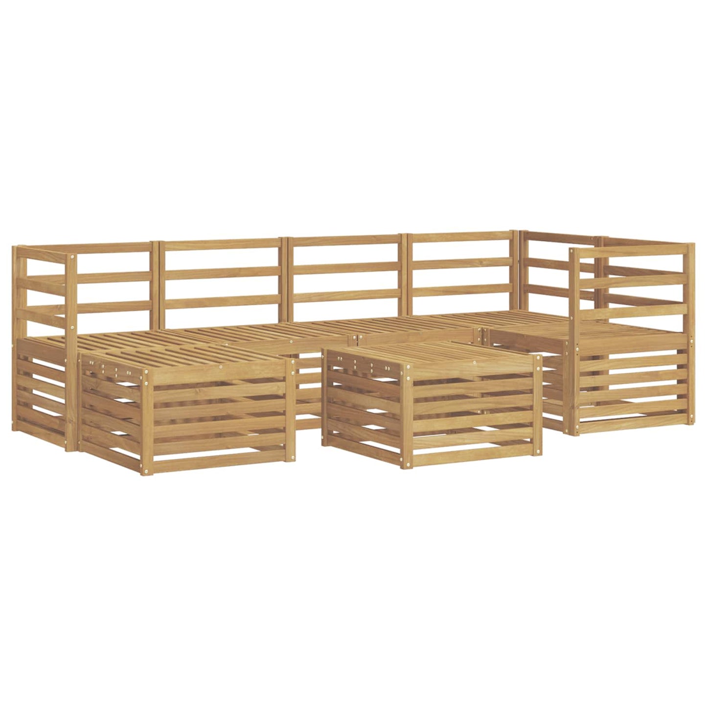 Outdoor Sofa Set 7 pcs White Polyester