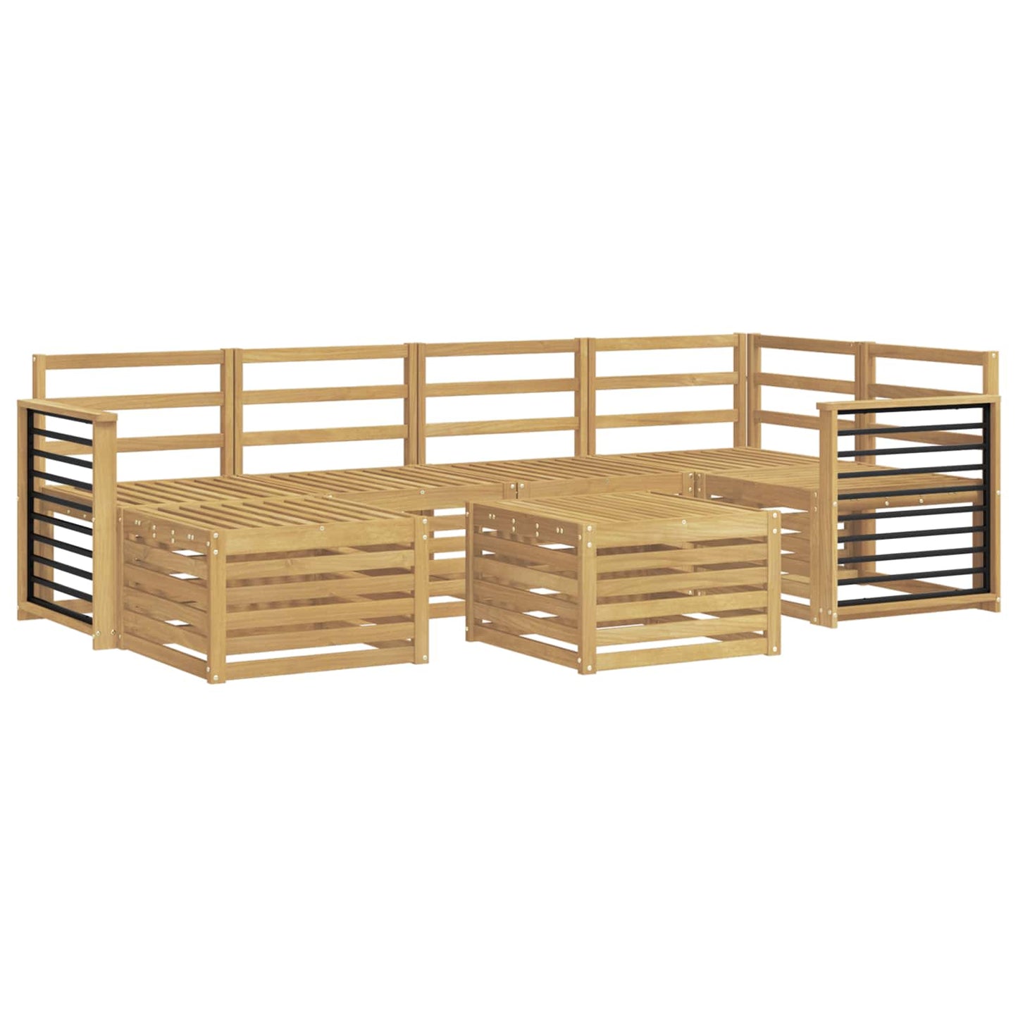 Outdoor Sofa Set 7 pcs White Polyester