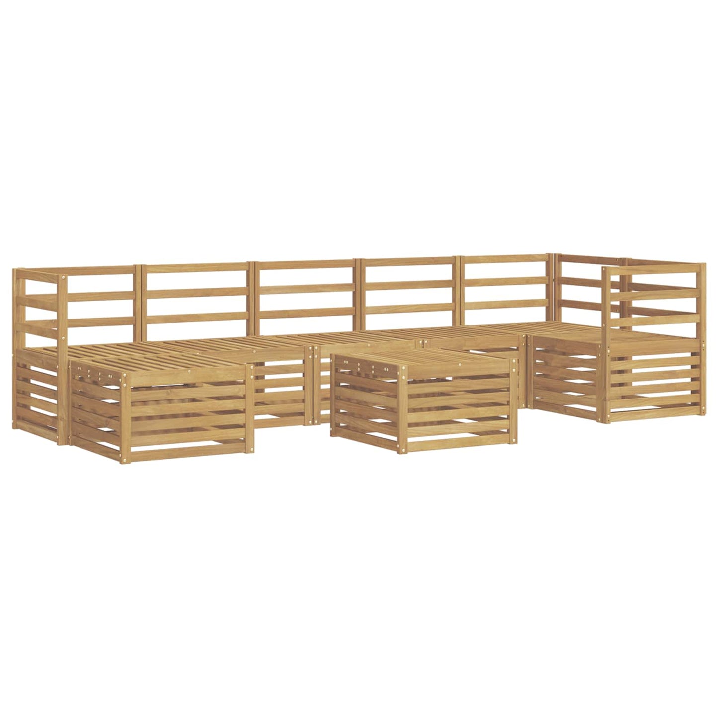 Outdoor Sofa Set 8 pcs White 59 x 59 x 37 cm Solid Acacia Wood