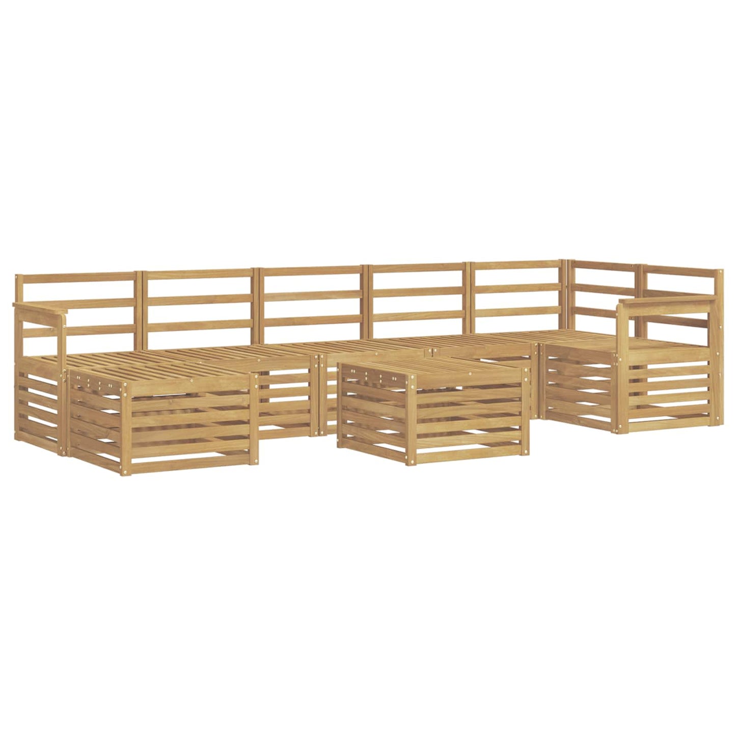 Outdoor Sofa Set 8 pcs White 59 x 59 x 37 cm Solid Acacia Wood